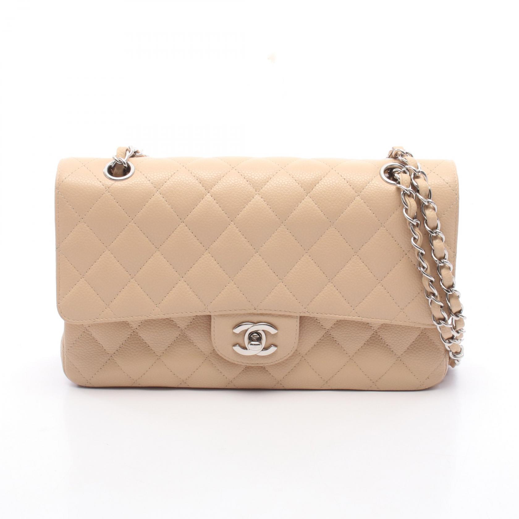 【10%OFFクーポン 7/26 9:59〆】 シャネル CHANEL マトラッセ Wフラップ ショルダーバッグ バッグ キャビアスキン(グレインドカーフ) レディース ベージュ系 A01112 【中古】|Brandoff銀座