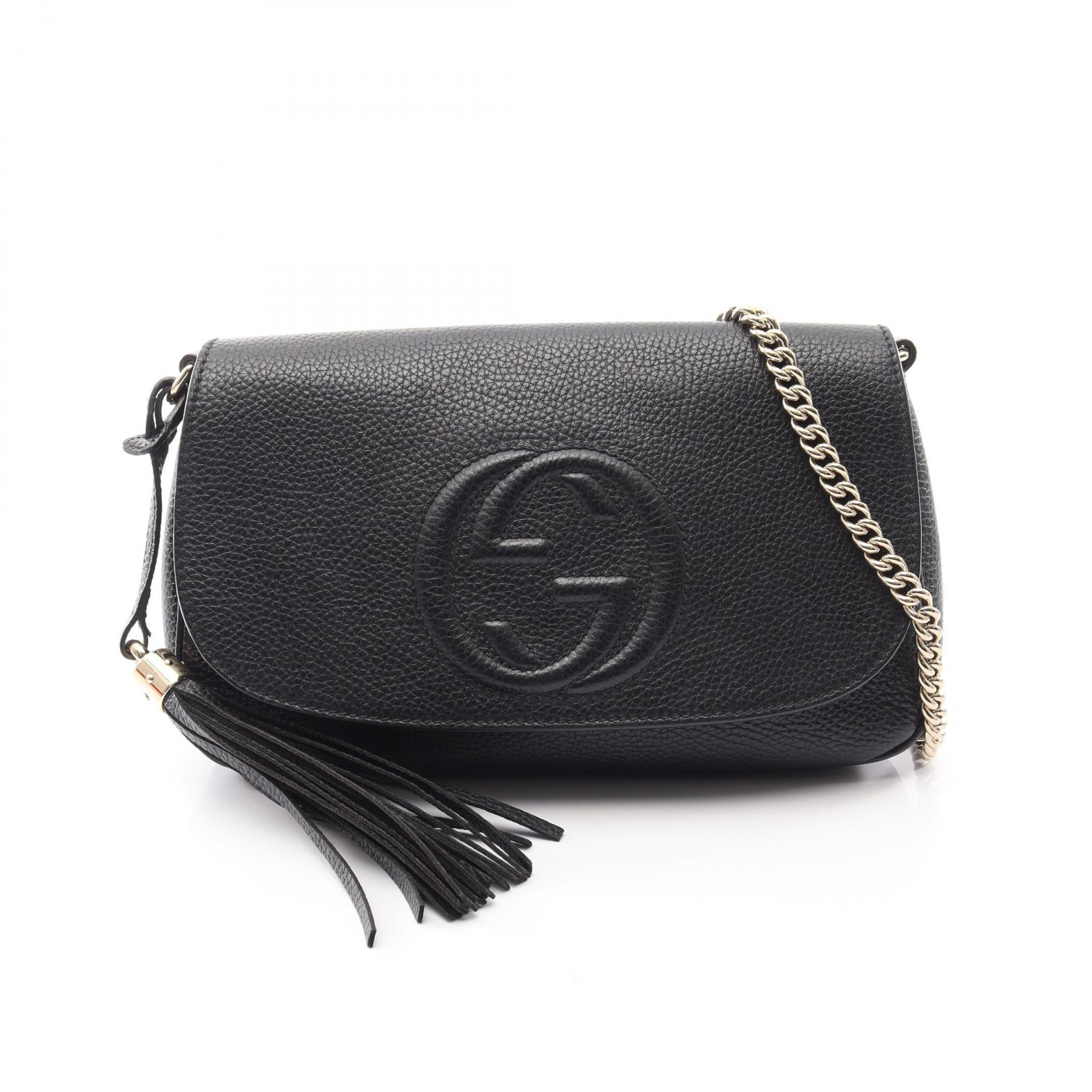 【10%OFFクーポン 7/26 9:59〆】 グッチ GUCCI ソーホー インターロッキングG ショルダーバッグ バッグ レザー レディース ブラック系 536224 【中古】|Brandoff銀座
