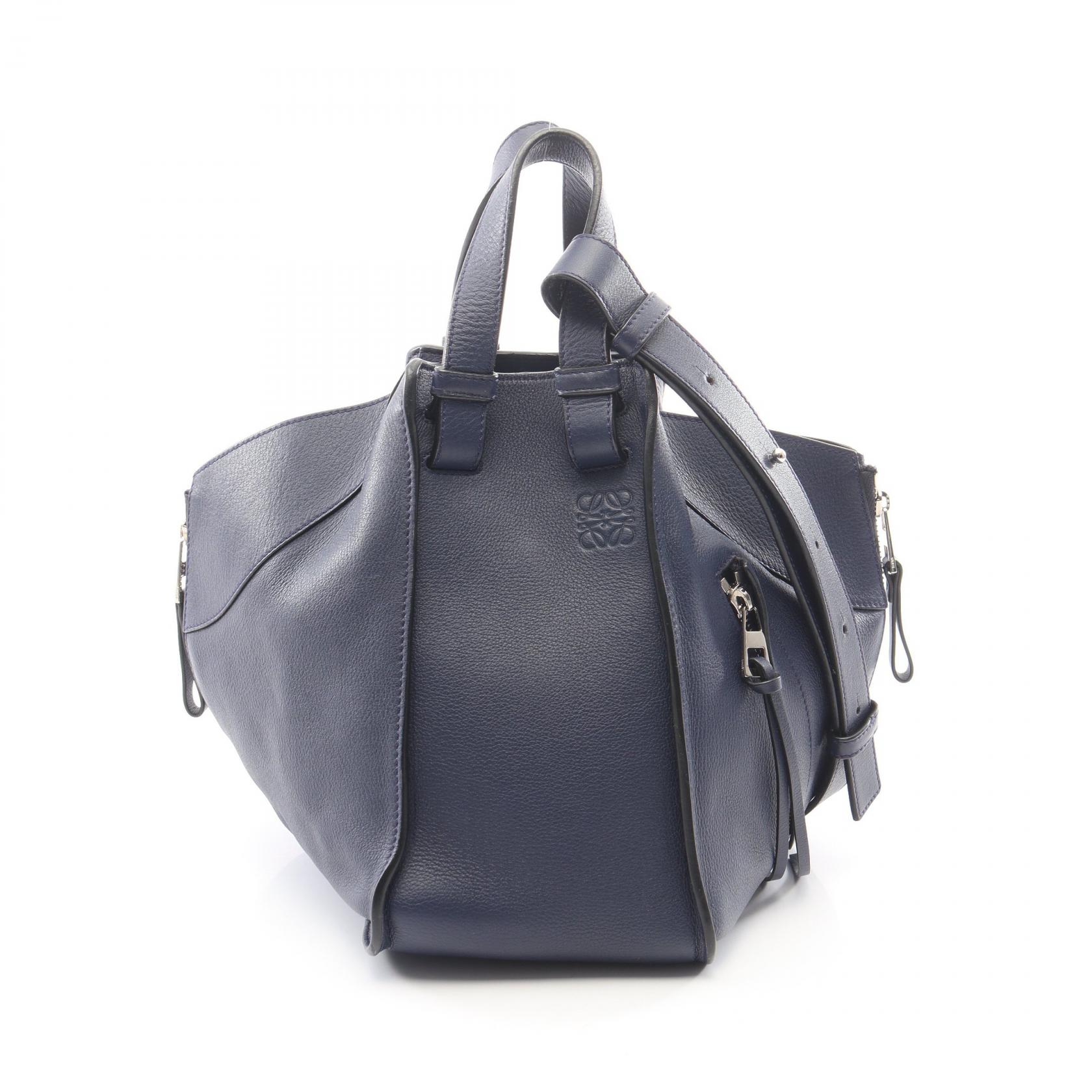 【10%OFFクーポン 7/26 9:59〆】 ロエベ LOEWE HAMMOCK SMALL ハンモック スモール 2WAY ハンドバッグ バッグ レザー レディース ネイビー系 【中古】|Brandoff銀座