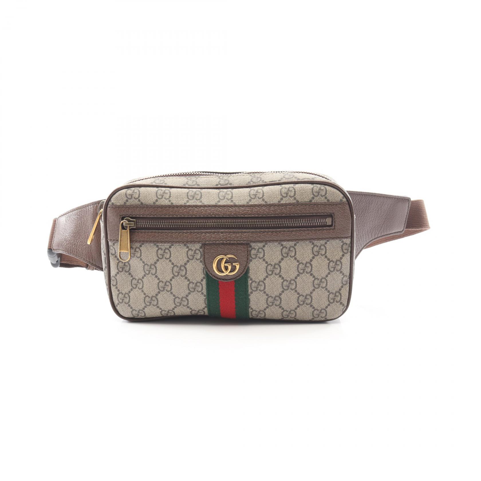 【10%OFFクーポン 7/26 9:59〆】 グッチ GUCCI オフィディア GGベルトバッグ GGスプリーム ウエストバッグ ボディバッグ バッグ PVCコーティングキャンバス レザー メンズ レディース ベージュ系 / ブラウン系 / マルチカラー 574796 【中古】｜Brandoff銀座