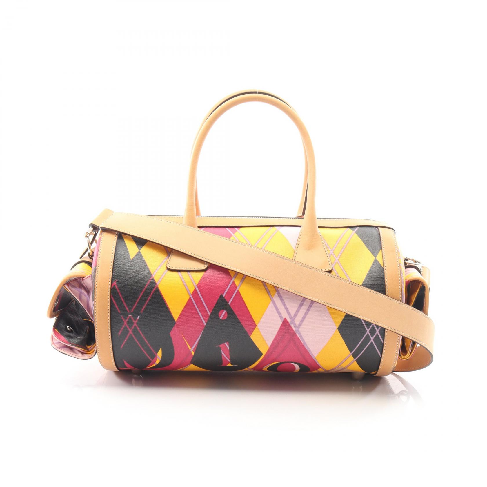 【10%OFFクーポン 7/26 9:59〆】 ディオール Dior 2WAY ハンドバッグ バッグ PVCコーティングキャンバス レザー レディース ブラウン系 / マルチカラー GOL44261 【中古】｜Brandoff銀座