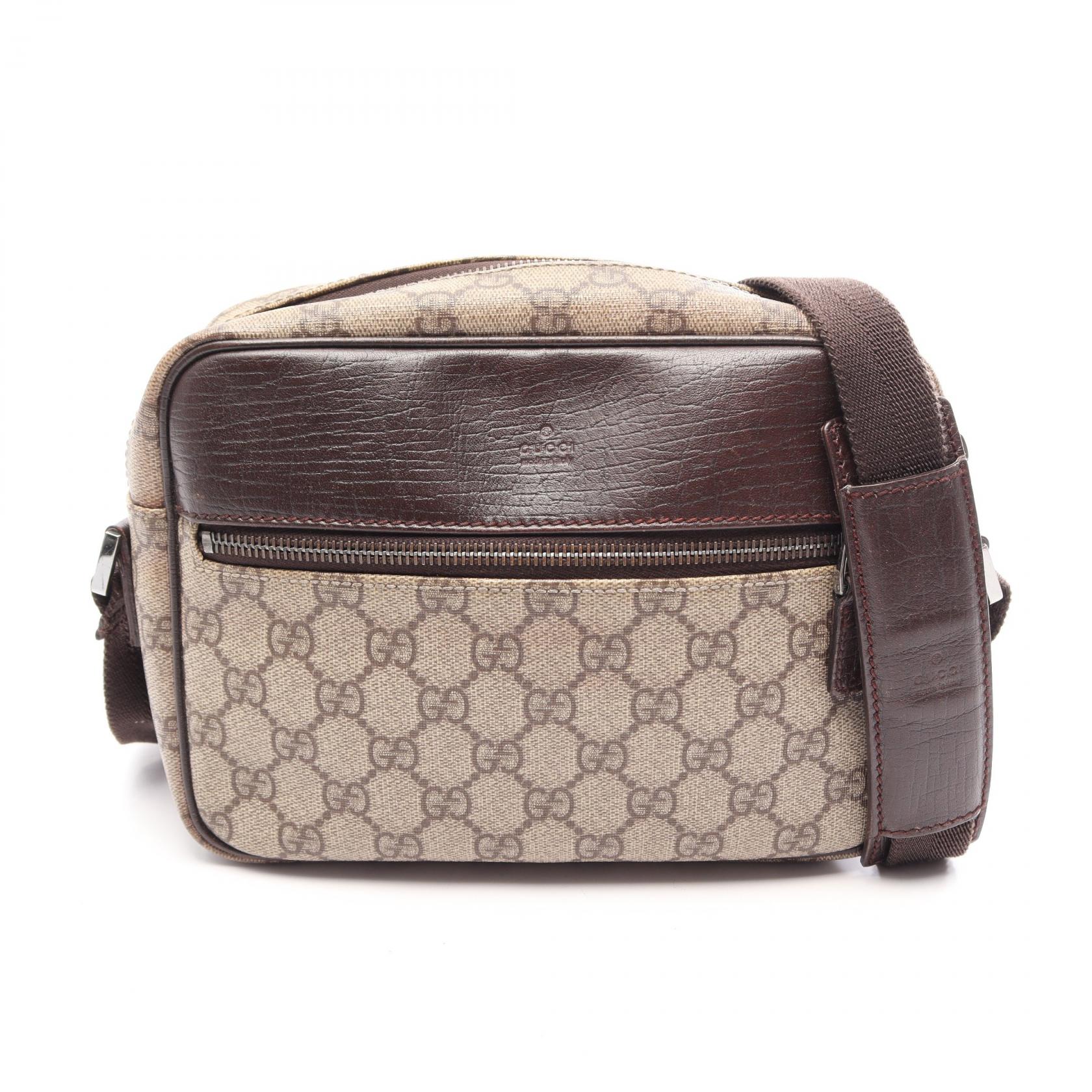 【10%OFFクーポン 7/26 9:59〆】 グッチ GUCCI GGプラス ショルダーバッグ バッグ PVCコーティングキャンバス レザー レディース ベージュ系 / ブラウン系 114291 【中古】|Brandoff銀座