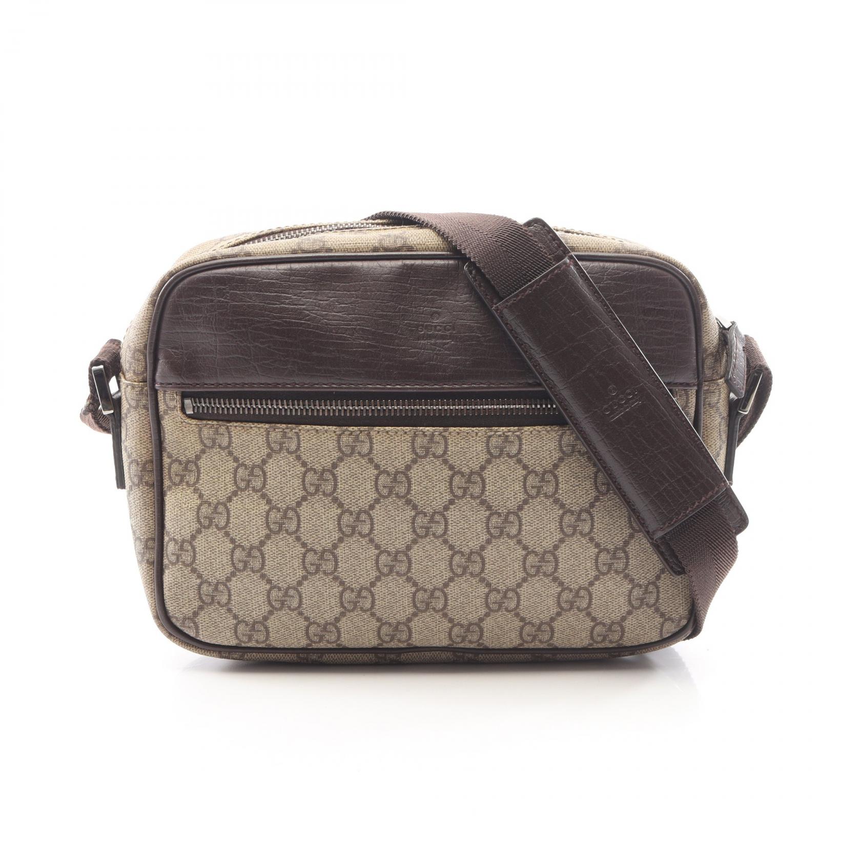 【10%OFFクーポン 7/26 9:59〆】 グッチ GUCCI GGプラス ショルダーバッグ バッグ PVCコーティングキャンバス レザー レディース ベージュ系 / ブラウン系 114291 【中古】｜Brandoff銀座