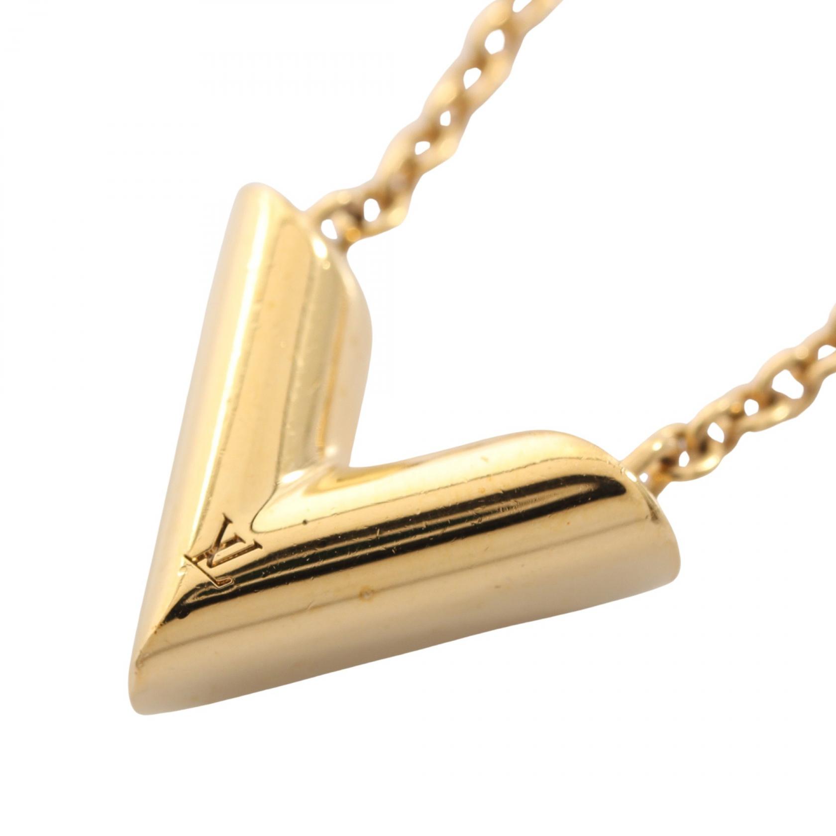 【10%OFFクーポン 7/26 9:59〆】 ルイ・ヴィトン LOUIS VUITTON エセンシャルV ネックレス ジュエリー GP（ゴールドメッキ） レディース ゴールド系 M61083 【中古】｜Brandoff銀座