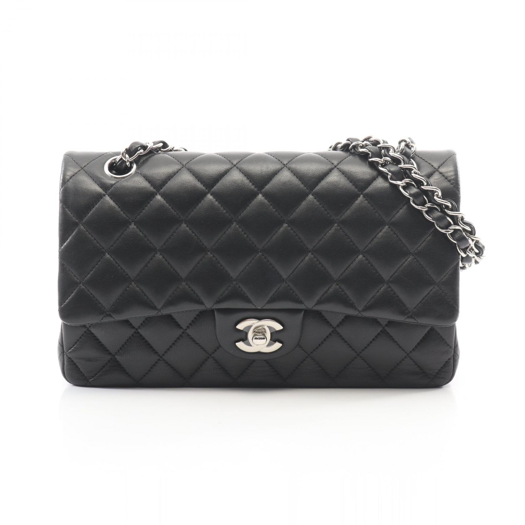 【10%OFFクーポン 7/26 9:59〆】 シャネル CHANEL マトラッセ Wフラップ ショルダーバッグ バッグ ラムスキン(羊革) レディース ブラック系 【中古】|Brandoff銀座