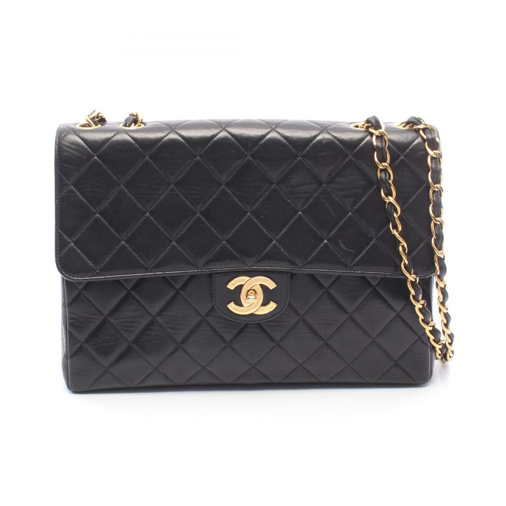【10%OFFクーポン 7/26 9:59〆】 シャネル CHANEL デカマトラッセ30 シングルフラップ ショルダーバッグ バッグ ラムスキン（羊革） レディース ブラック系 【中古】｜Brandoff銀座 288,000円