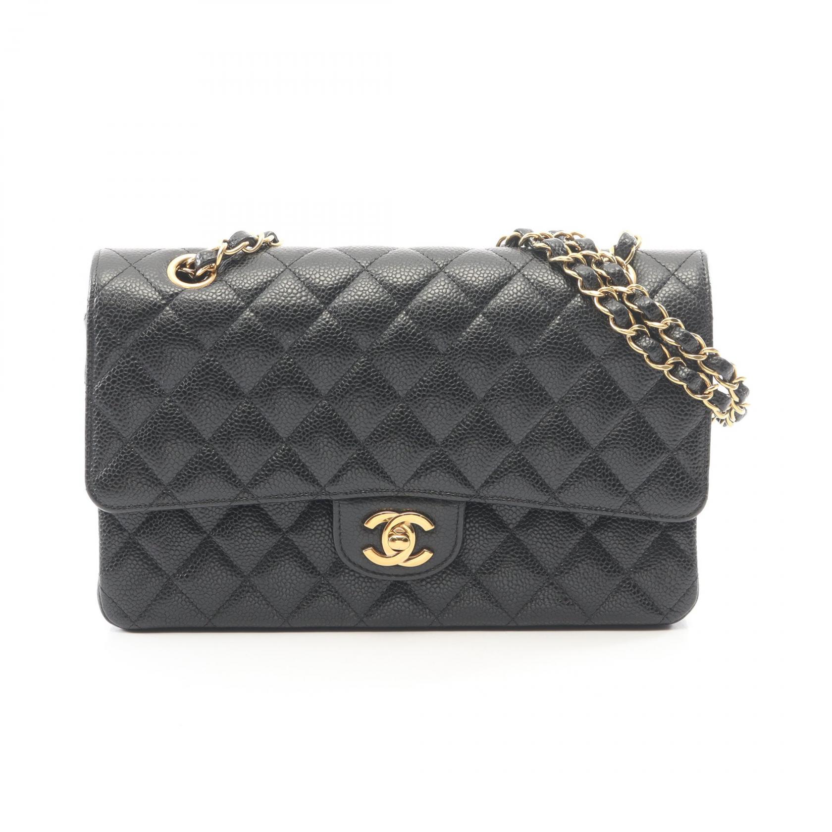 【10%OFFクーポン 7/26 9:59〆】 シャネル CHANEL マトラッセ Wフラップ ショルダーバッグ バッグ キャビアスキン(グレインドカーフ) レディース ブラック系 【中古】|Brandoff銀座