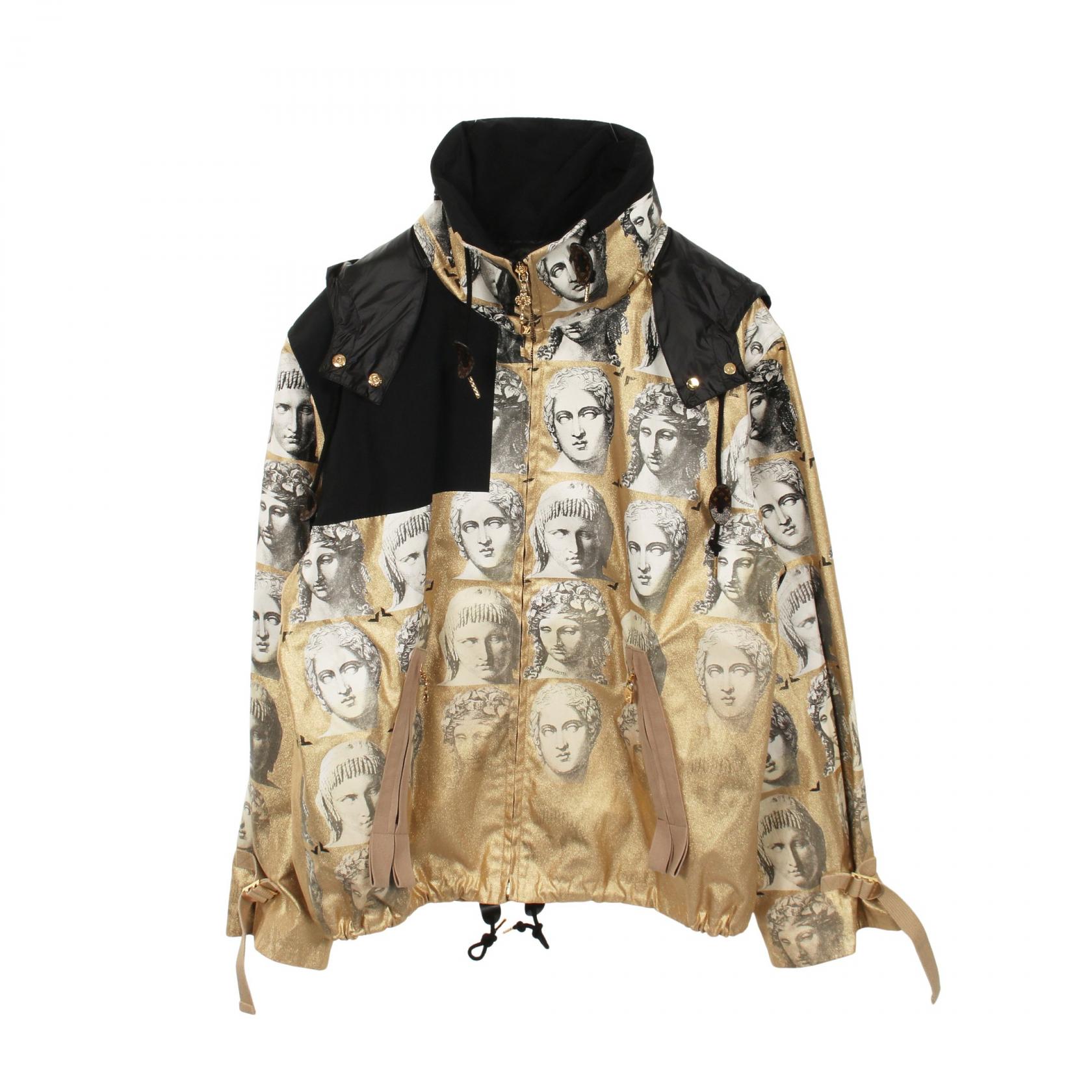 【10%OFFクーポン 7/26 9:59〆】 ルイ・ヴィトン LOUIS VUITTON LOUIS VUITTON × FORNASETTI ブルゾン 衣料品 アウター ナイロン コットン レディース ゴールド系 / ブラック系 RW212B H92 FLOW78 【中古】|Brandoff銀座