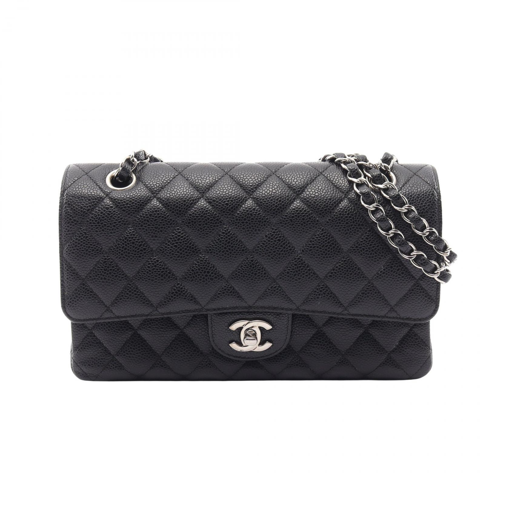 【10%OFFクーポン 7/26 9:59〆】 シャネル CHANEL マトラッセ Wフラップ ショルダーバッグ バッグ キャビアスキン(グレインドカーフ) レディース ブラック系 【中古】｜Brandoff銀座