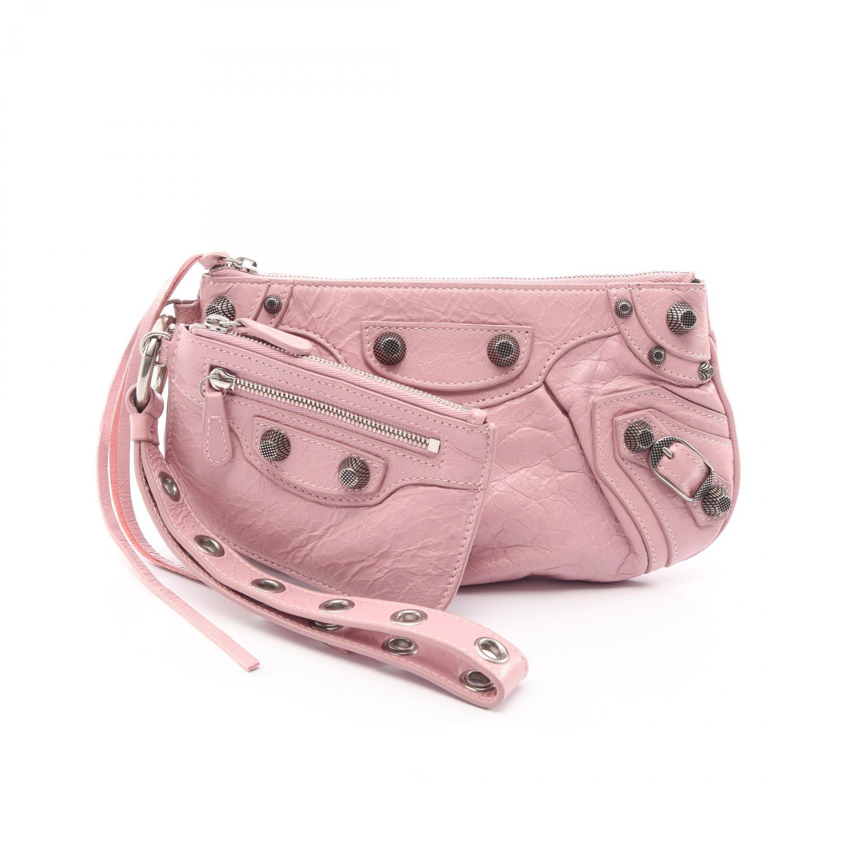 バレンシアガ BALENCIAGA LE CAGOLE ルカゴール セカンドバッグ クラッチバッグ バッグ レザー レディース ピンク系 694027 【中古】｜Brandoff銀座