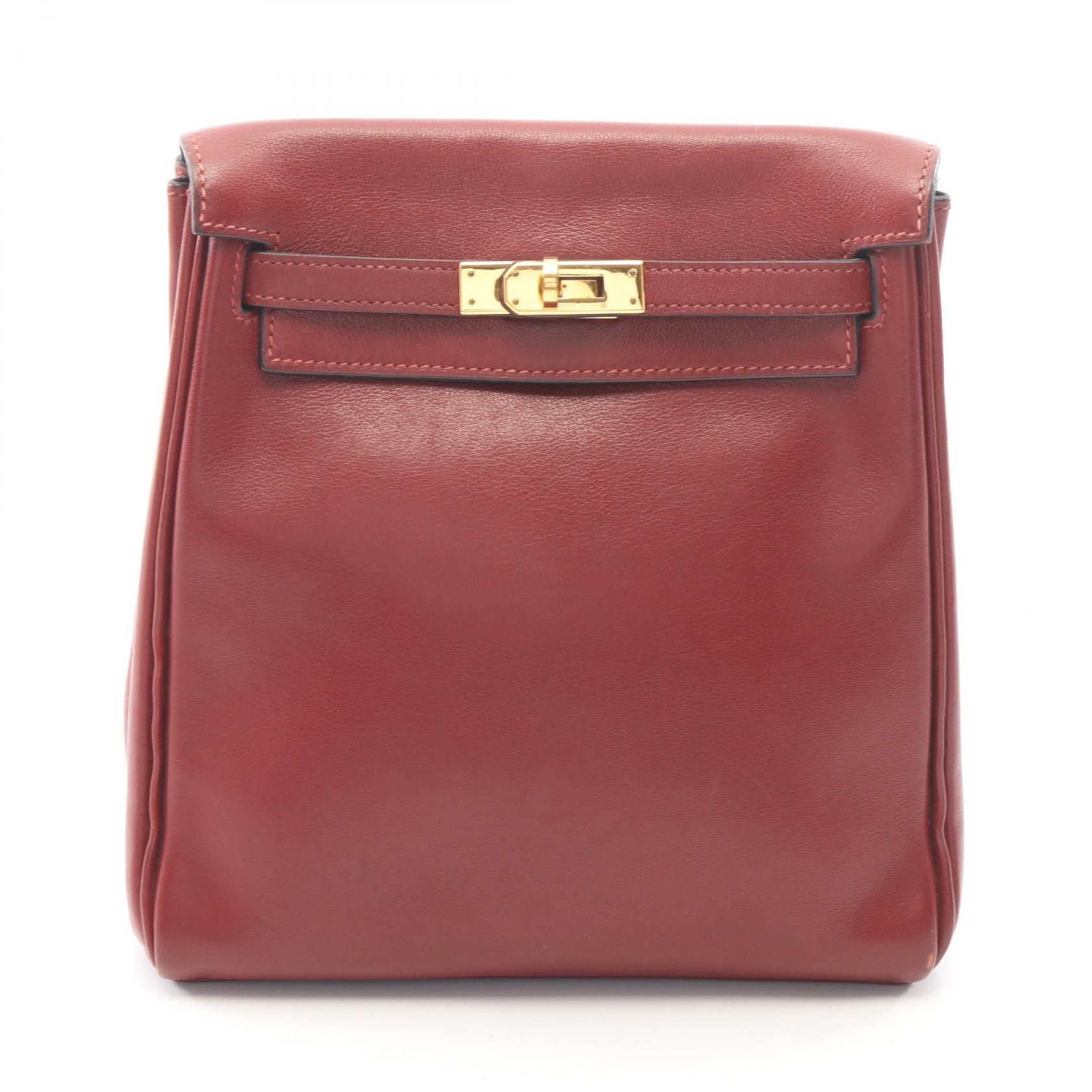 【10%OFFクーポン 7/26 9:59〆】 エルメス HERMES ケリーアドPM リュックサック バックパック バッグ レザー ヴォーガリバー ヴォーガリバー レディース ボルドー系 【中古】｜Brandoff銀座