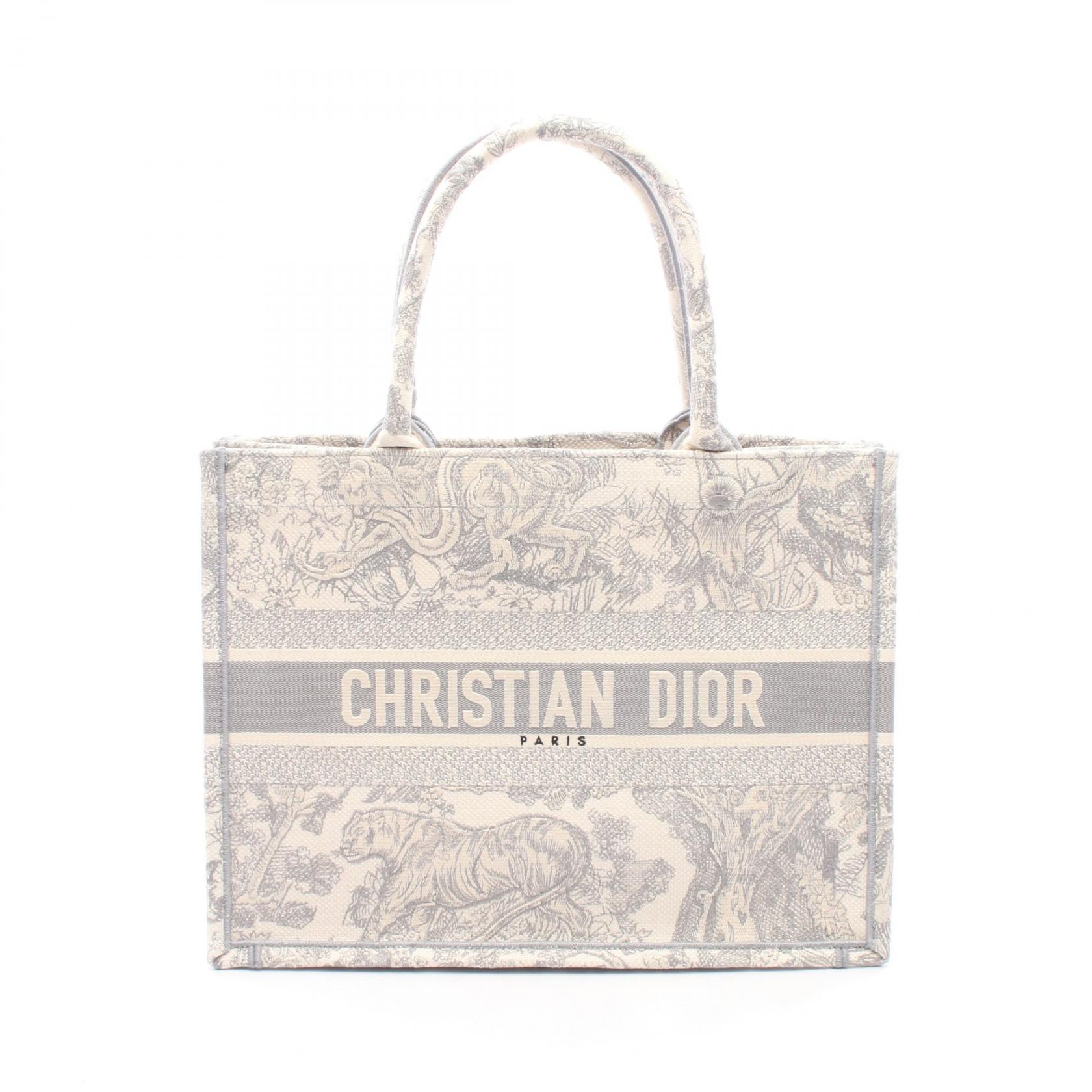ディオール Dior BOOK TOTE ブックトート ミディアム トートバッグ バッグ キャンバス レディース グレー系 / ホワイト系 【中古】｜Brandoff銀座