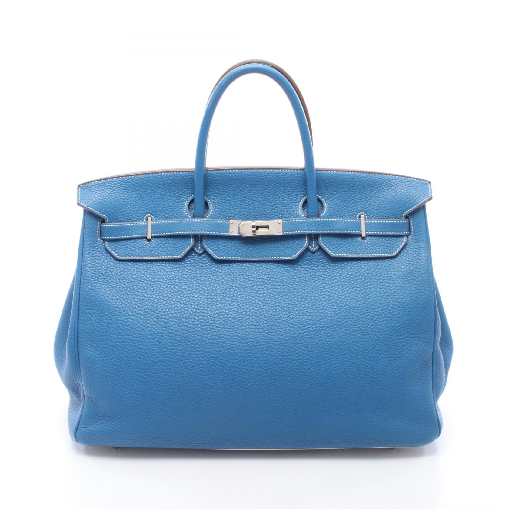 【10%OFFクーポン 7/26 9:59〆】 エルメス HERMES バーキン40 ヴェルソ ハンドバッグ バッグ レザー トリヨンクレマンス トリヨンクレマンス レディース ブルー系 / ホワイト系 【中古】｜Brandoff銀座 796,000円
