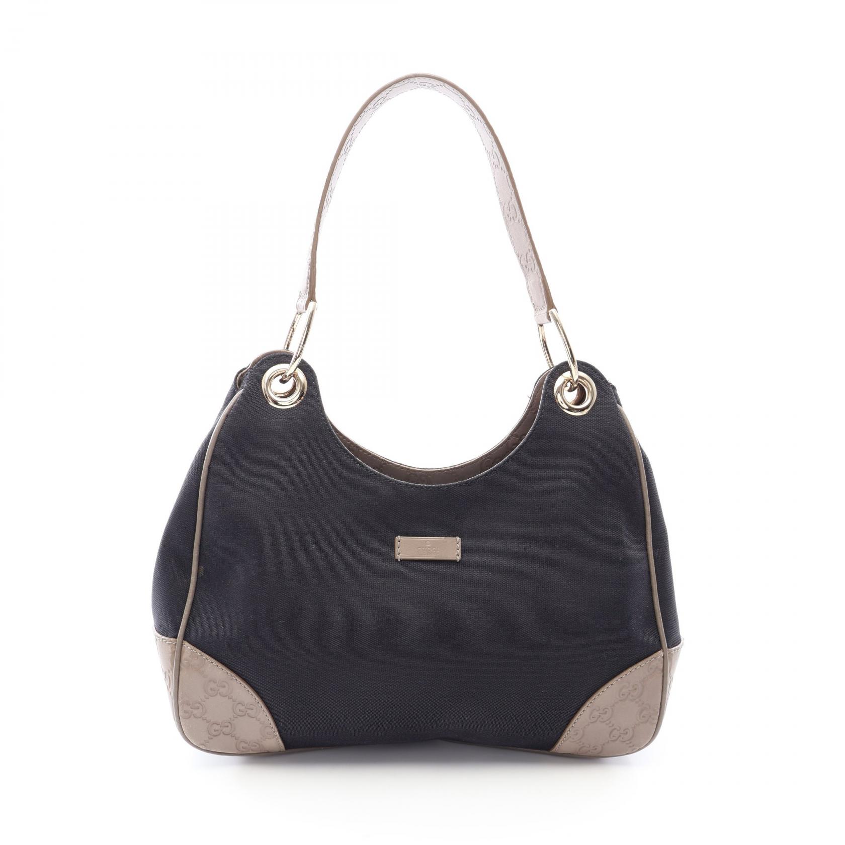 【10%OFFクーポン 7/26 9:59〆】 グッチ GUCCI グッチシマ ショルダーバッグ バッグ キャンバス レザー レディース ブラック系 / ベージュ系 257265 【中古】｜Brandoff銀座