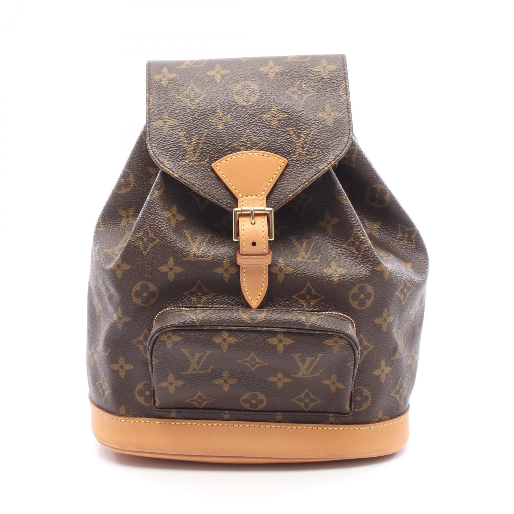 ルイ・ヴィトン LOUIS VUITTON モンスリMM モノグラム リュックサック バックパック バッグ PVCコーティングキャンバス レザー レディース ブラウン系 M51136 【中古】｜Brandoff銀座