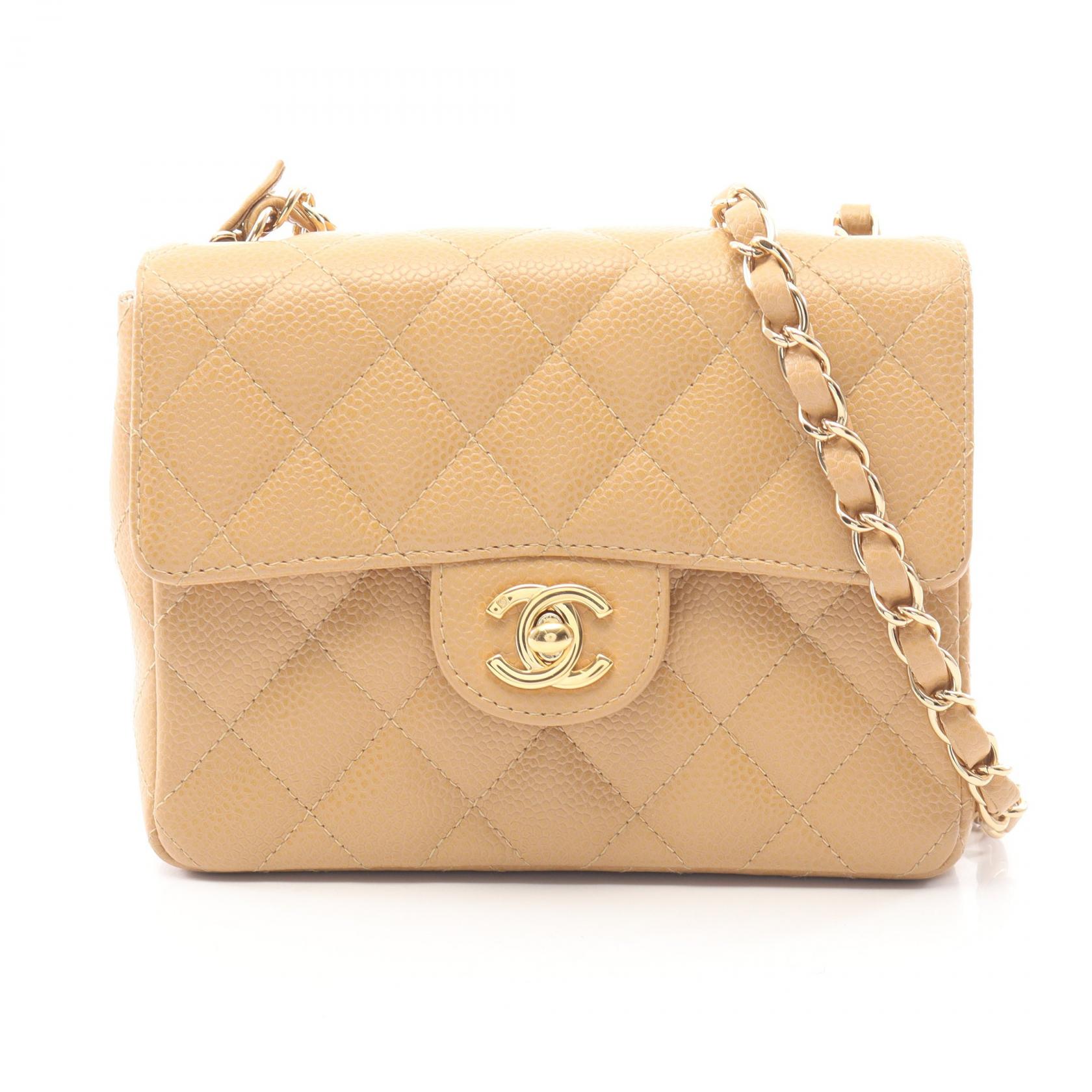 【10%OFFクーポン 7/26 9:59〆】 シャネル CHANEL ミニマトラッセ ショルダーバッグ バッグ キャビアスキン(グレインドカーフ) レディース ベージュ系 【中古】|Brandoff銀座