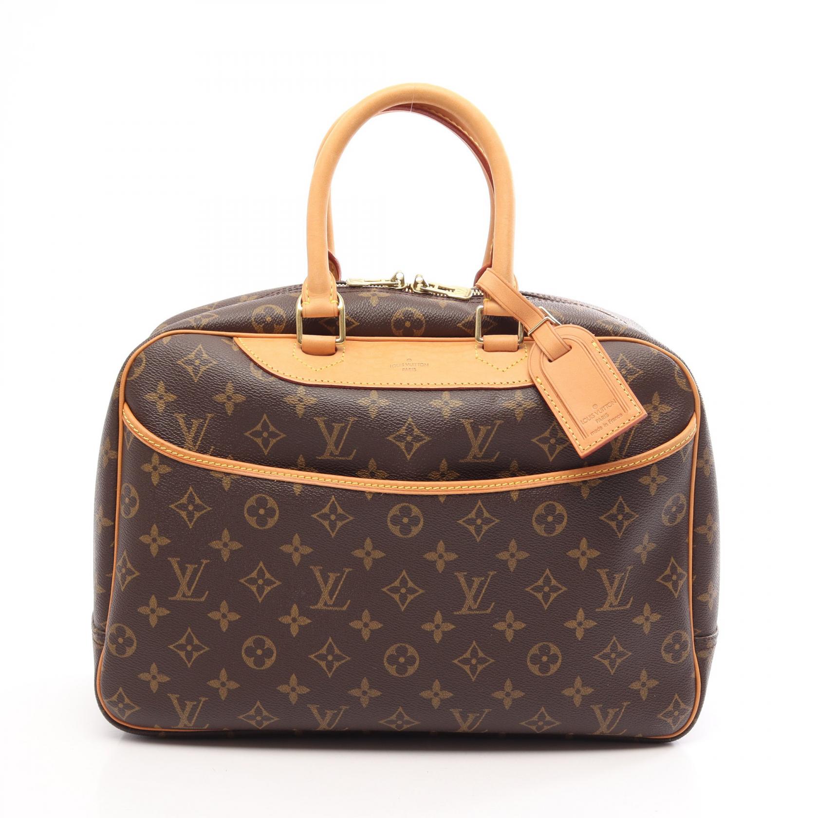 ルイ・ヴィトン LOUIS VUITTON ドーヴィル ボーリングヴァニティ モノグラム ハンドバッグ バッグ PVCコーティングキャンバス レザー レディース ブラウン系 M47270 【中古】｜Brandoff銀座