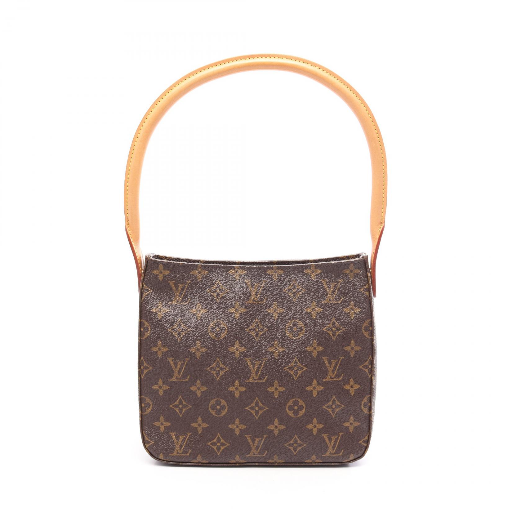 【10%OFFクーポン 7/26 9:59〆】 ルイ・ヴィトン LOUIS VUITTON ルーピングMM モノグラム ショルダーバッグ バッグ PVCコーティングキャンバス レザー レディース ブラウン系 M51146 【中古】|Brandoff銀座