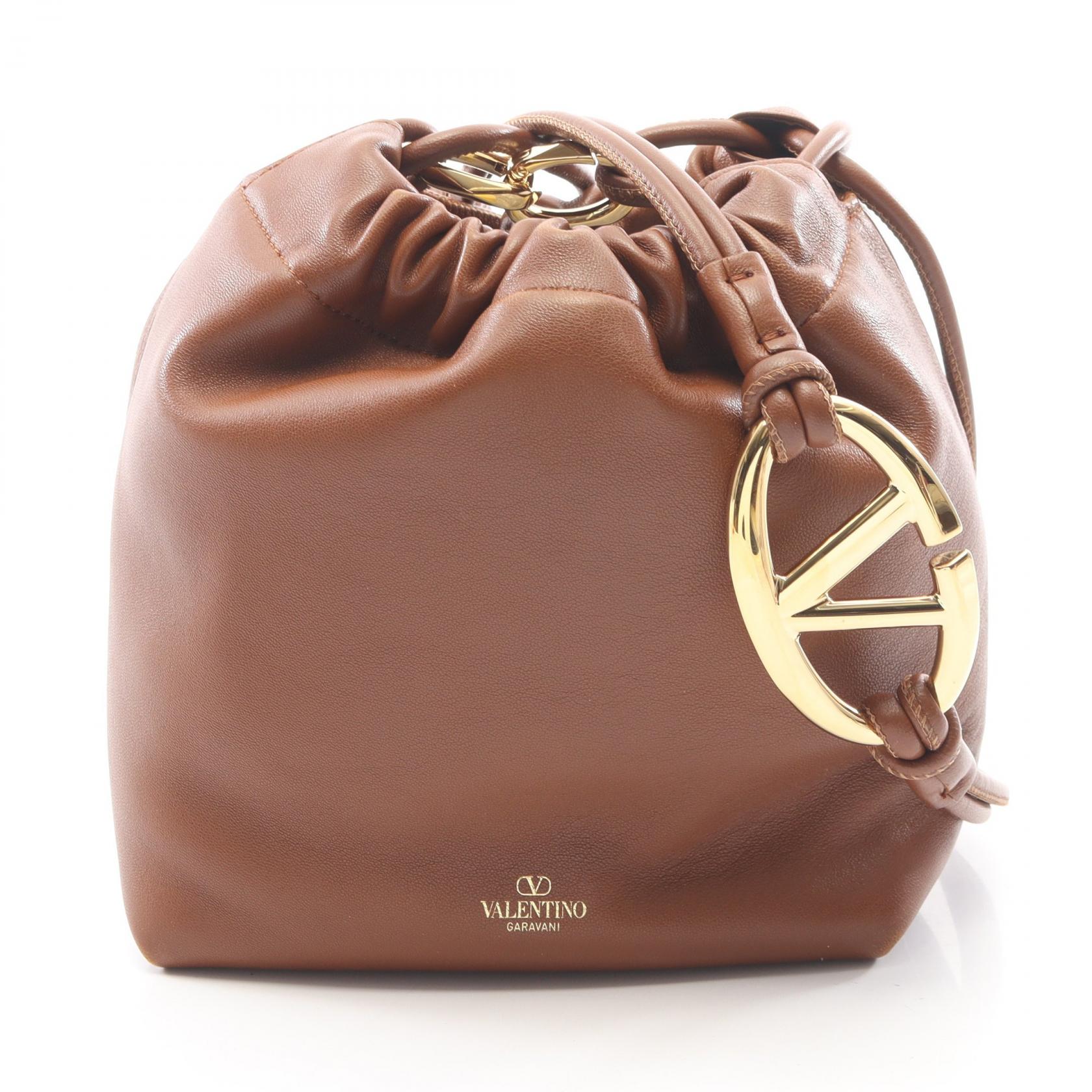 【10%OFFクーポン 7/26 9:59〆】 ヴァレンティノ・ガラヴァーニ Valentino Garavani プーフ ミニ バケットバッグ ショルダーバッグ バッグ レザー レディース ブラウン系 4W0P0AC3ZFJ0NO 【中古】|Brandoff銀座