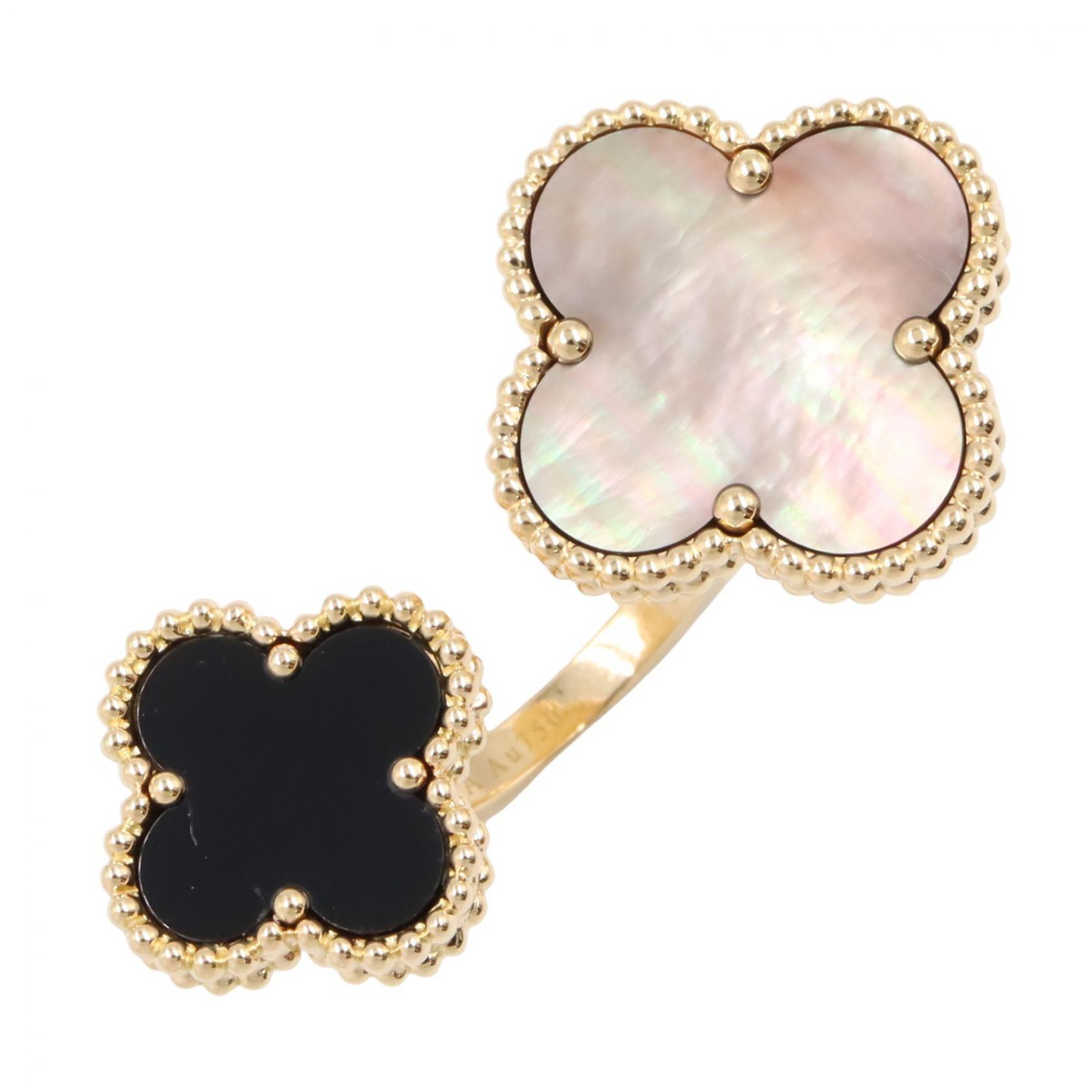 ヴァンクリーフ＆アーペル Van Cleef & Arpels マジックアルハンブラ アントレドア リング オニキス MOP リング・指輪 ジュエリー K18（イエローゴールド） オニキス / マザーオブパール レディース ゴールド系 / ブラック系 / グレー系 VCARN05751 【中古】｜Brandoff銀座