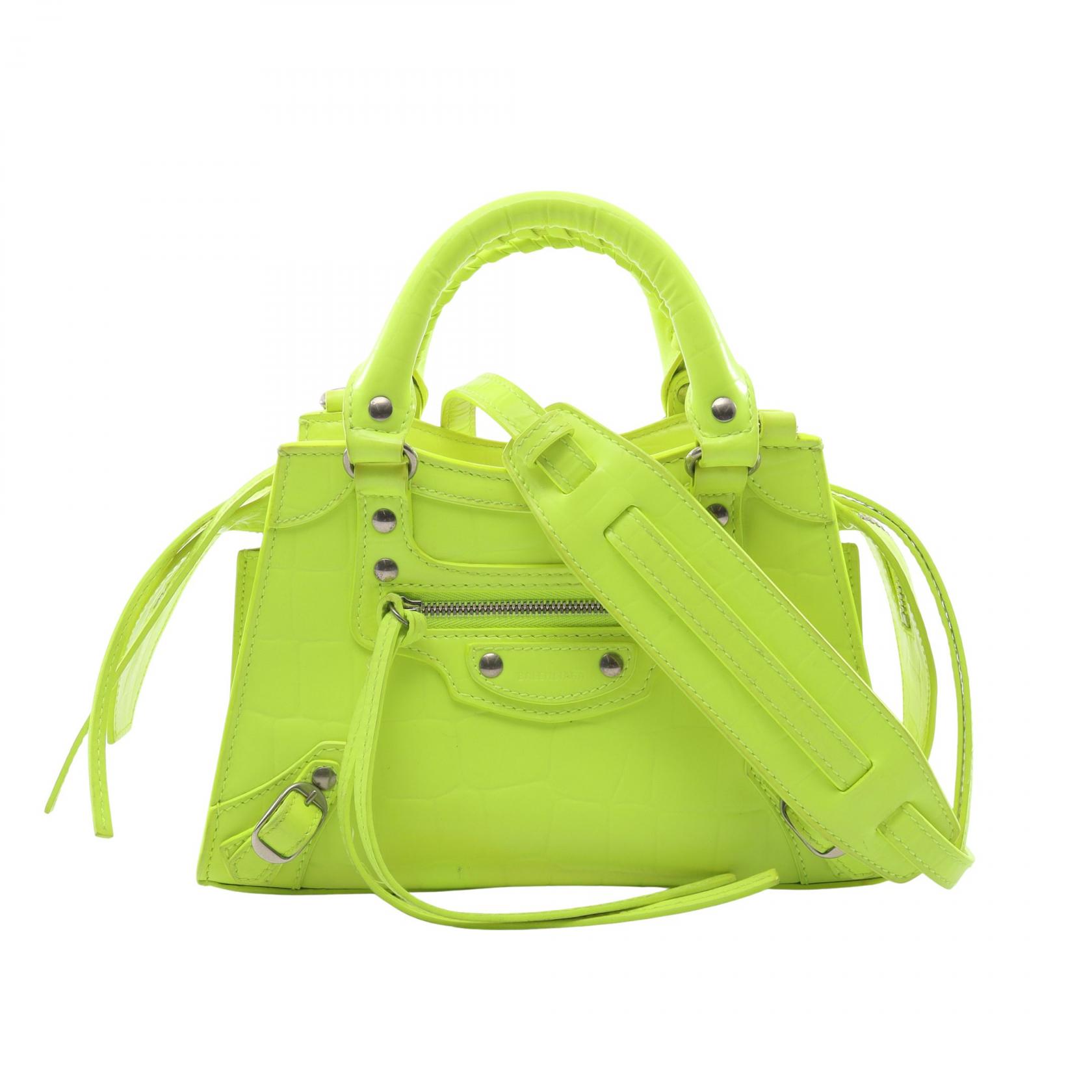 バレンシアガ BALENCIAGA NEO CLASS CITY MINI ネオ クラシック シティ ミニ ネオンカラー 2WAY ハンドバッグ バッグ レザー レディース イエロー系 【中古】｜Brandoff銀座
