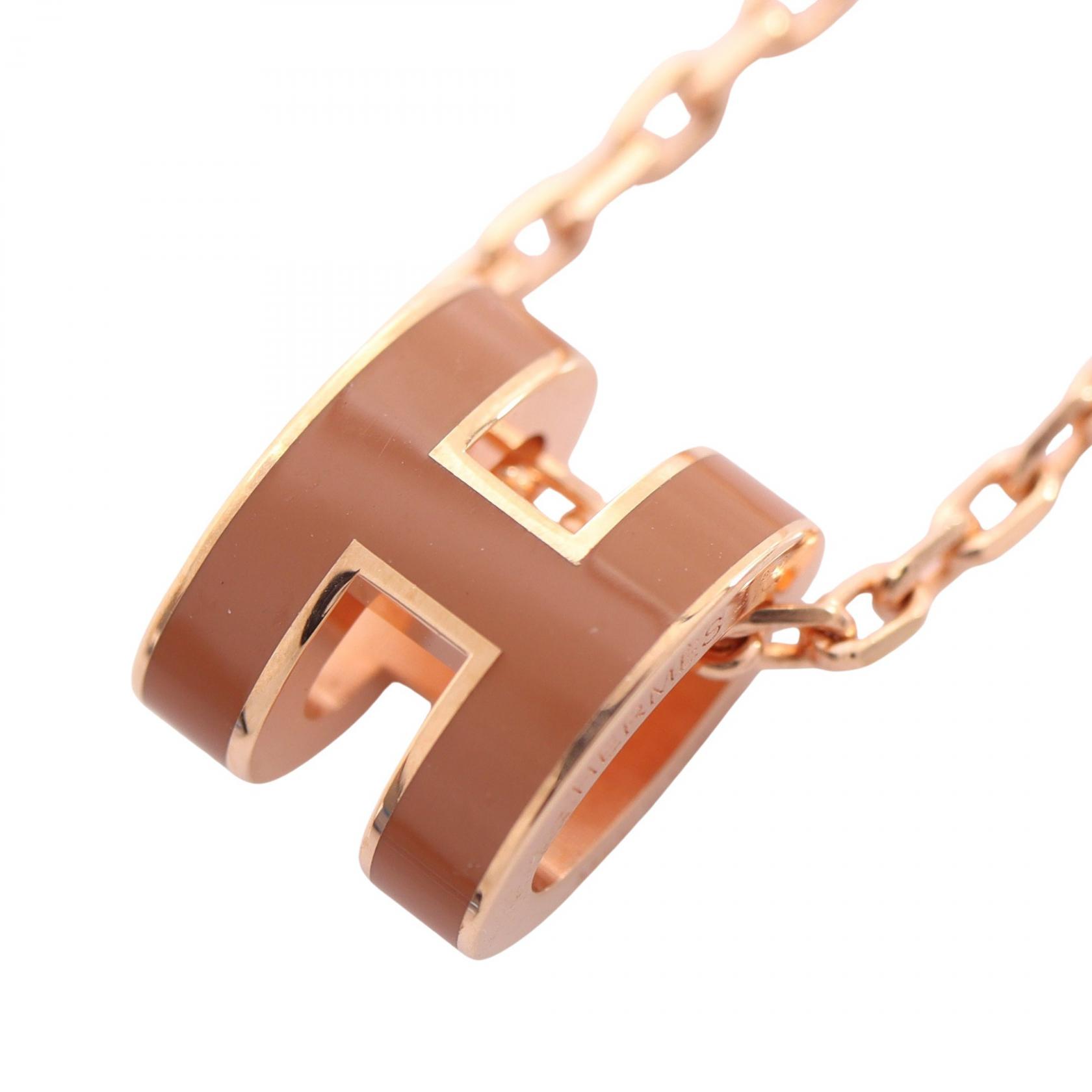 【10%OFFクーポン 7/26 9:59〆】 エルメス HERMES MINI POP H ミニポップアッシュ ネックレス ジュエリー GP（ゴールドメッキ） レディース ゴールド系 / ピンク系 【中古】｜Brandoff銀座