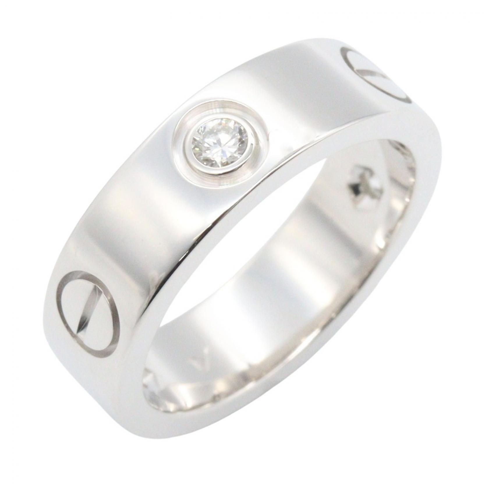 【10%OFFクーポン 7/26 9:59〆】 カルティエ CARTIER ラブリング 3PD リング・指輪 ジュエリー K18WG(ホワイトゴールド) ダイヤモンド レディース シルバー系 / クリア系 B4032500 【中古】|Brandoff銀座