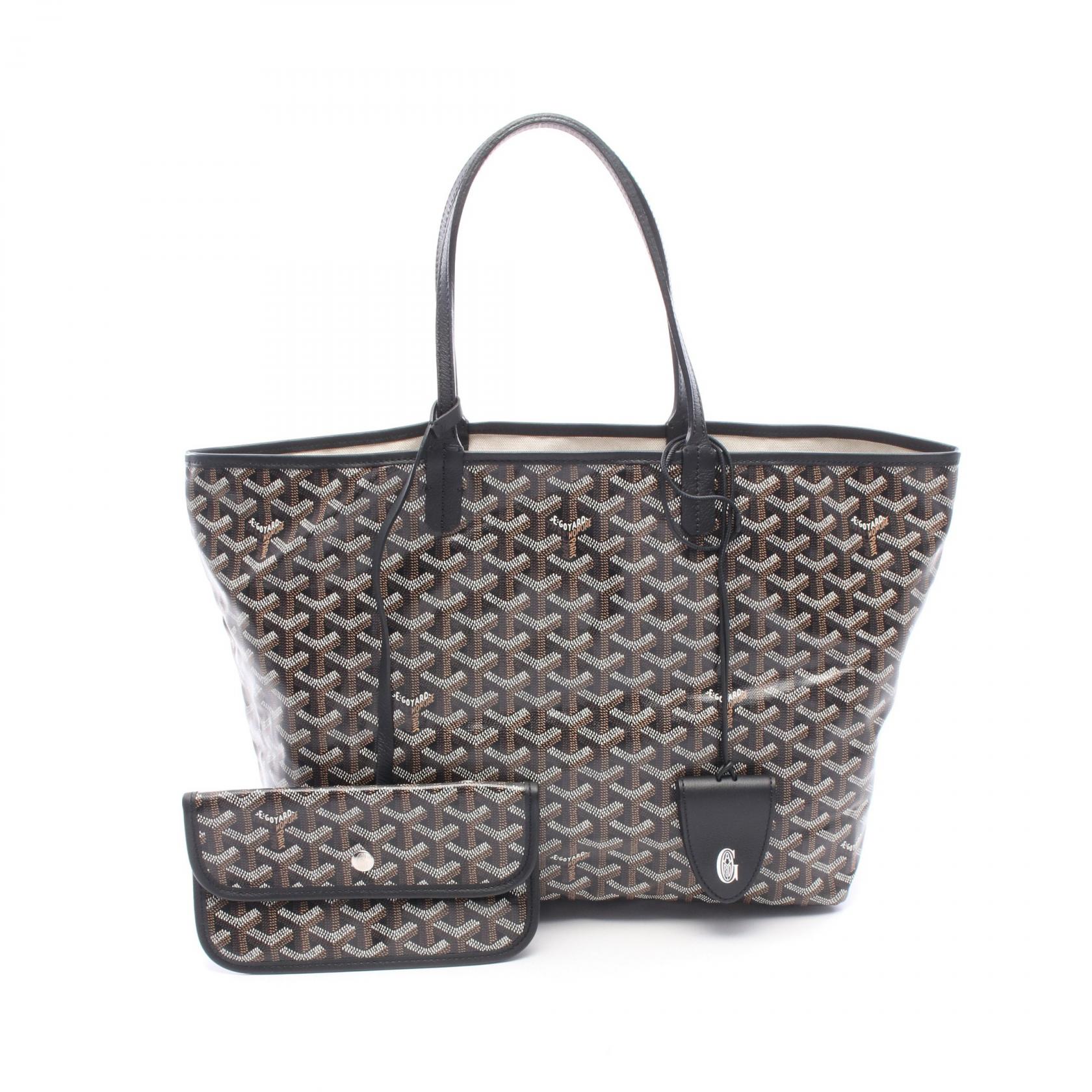 ゴヤール GOYARD サンルイPM トートバッグ バッグ PVCコーティングキャンバス レザー レディース ブラック系 / ホワイト系 / ブラウン系 STLCROPMLTY01CL01P 【中古】｜Brandoff銀座