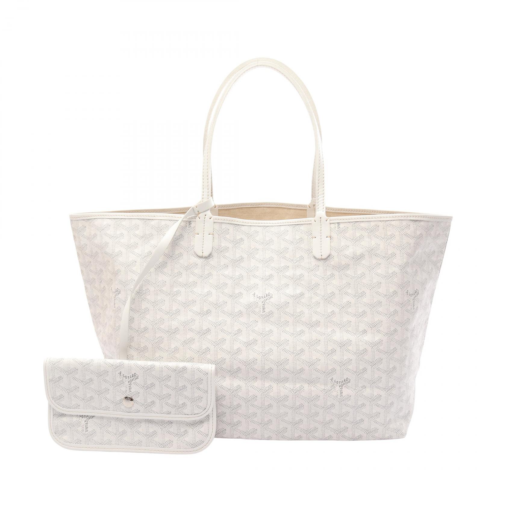 ゴヤール GOYARD サンルイPM トートバッグ バッグ PVCコーティングキャンバス レザー レディース ホワイト系 / グレー系 【中古】｜Brandoff銀座