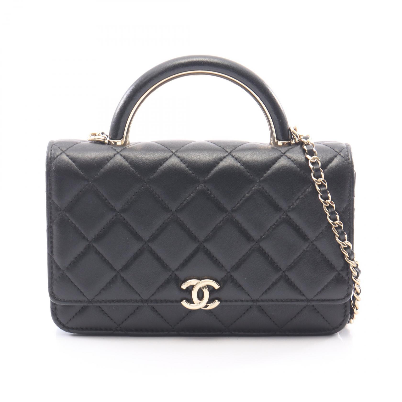 【10%OFFクーポン 7/26 9:59〆】 シャネル CHANEL マトラッセ トップハンドル 2WAY ショルダーバッグ バッグ ラムスキン(羊革) レディース ブラック系 【中古】|Brandoff銀座