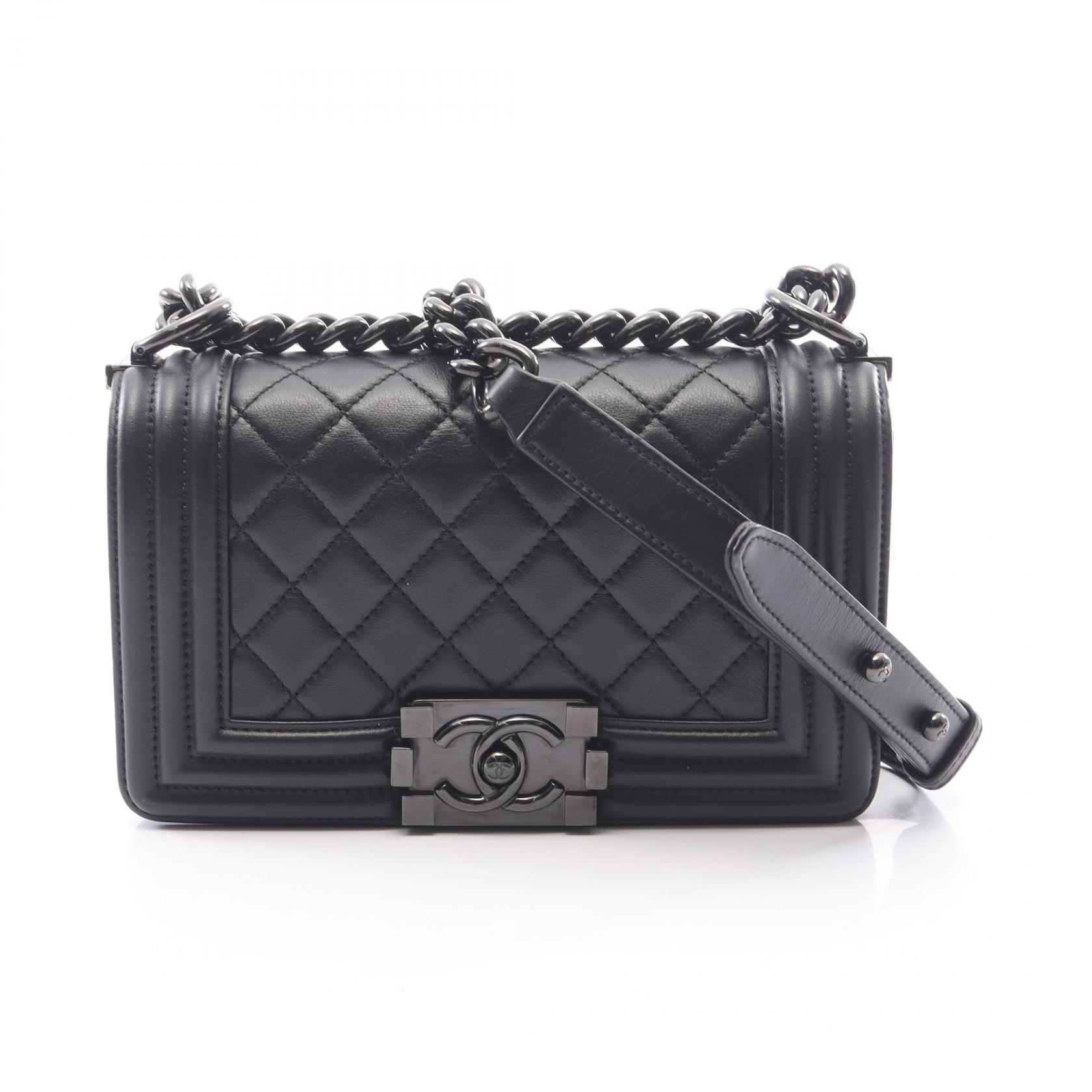 【10%OFFクーポン 7/26 9:59〆】 シャネル CHANEL ボーイシャネル スモール ショルダーバッグ バッグ ラムスキン(羊革) レディース ブラック系 A67085 【中古】|Brandoff銀座