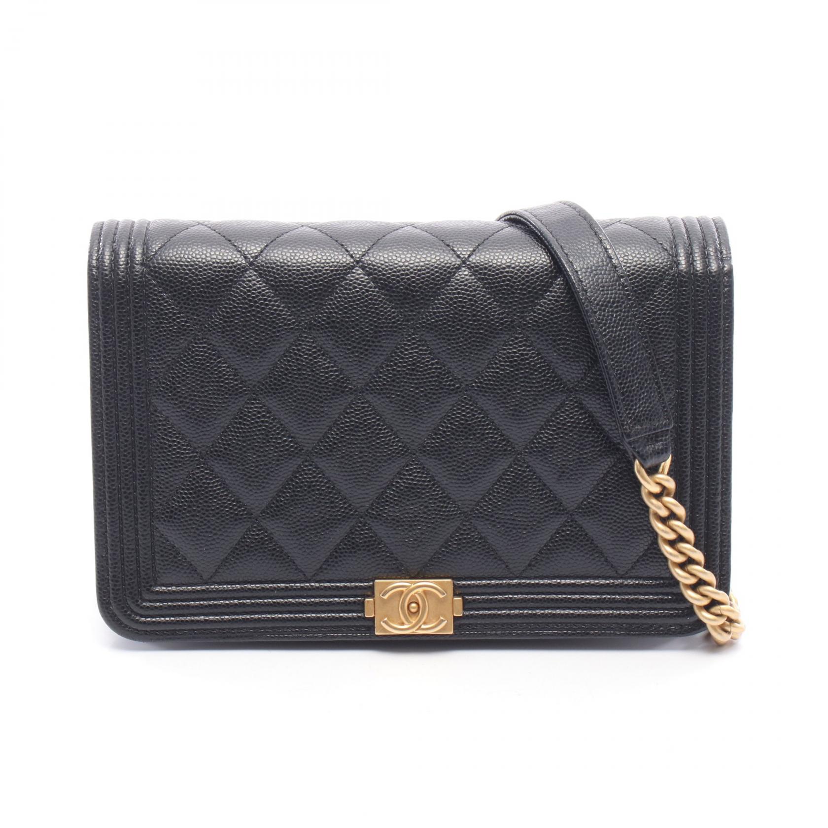 【10%OFFクーポン 7/26 9:59〆】 シャネル CHANEL ボーイシャネル マトラッセ ショルダーバッグ バッグ キャビアスキン(グレインドカーフ) レディース ブラック系 A81969 【中古】｜Brandoff銀座 274,500円