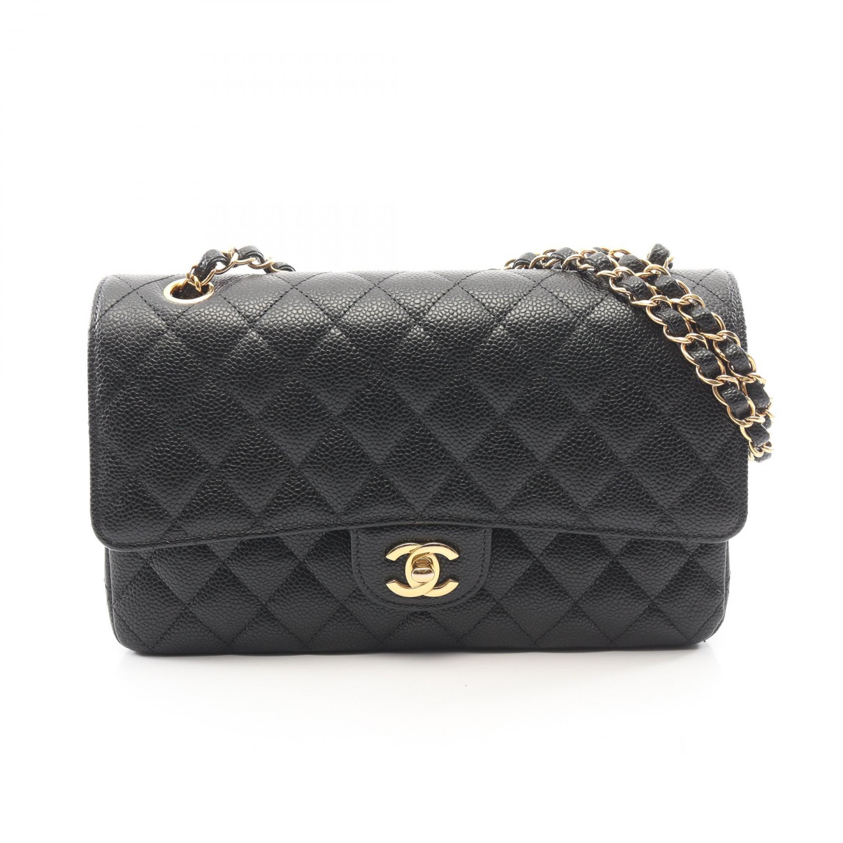 【10%OFFクーポン 7/26 9:59〆】 シャネル CHANEL マトラッセ Wフラップ ショルダーバッグ バッグ キャビアスキン(グレインドカーフ) レディース ブラック系 A01112 【中古】|Brandoff銀座