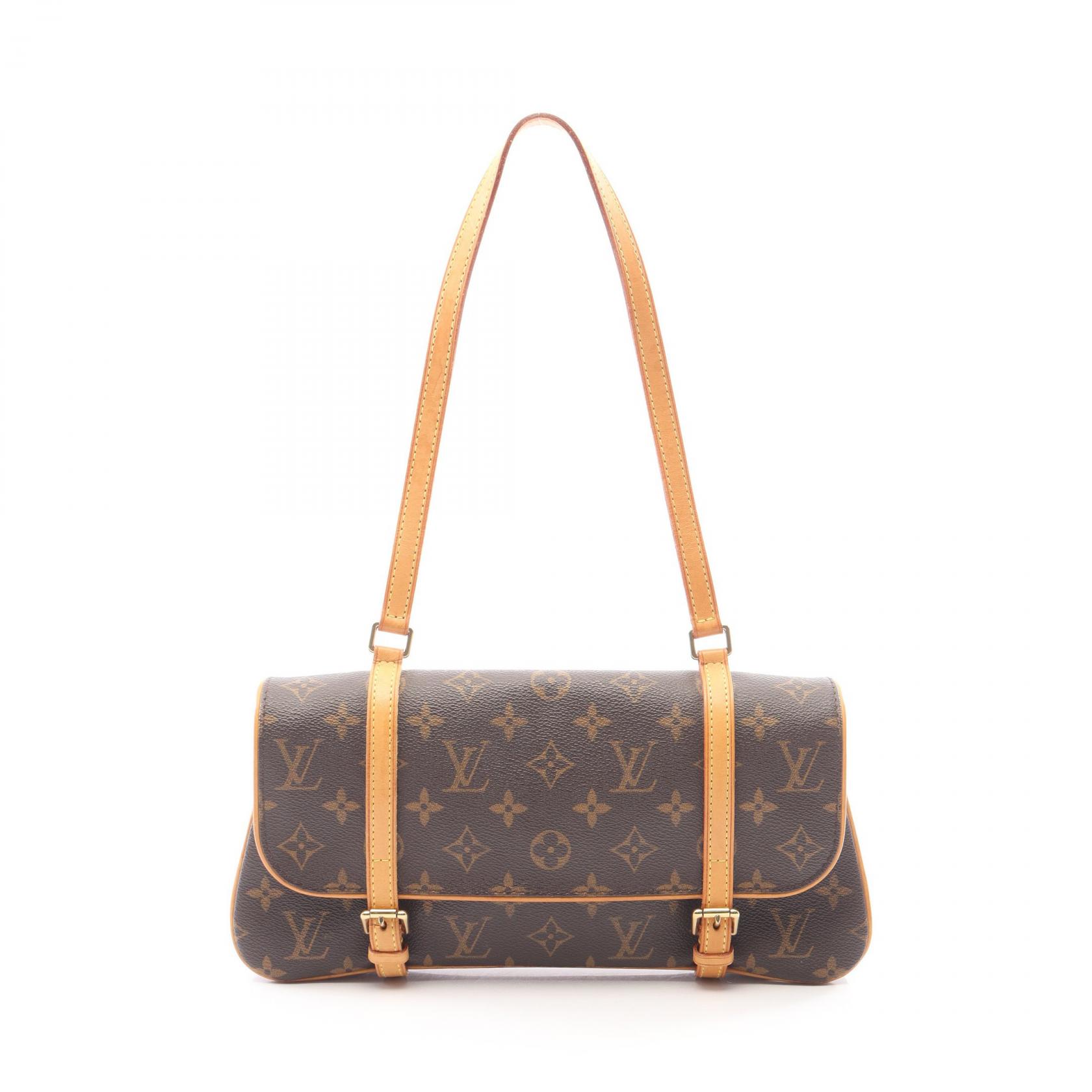【10%OFFクーポン 7/26 9:59〆】 ルイ・ヴィトン LOUIS VUITTON マレル ショルダーバッグ バッグ PVCコーティングキャンバス レザー モノグラム レディース ブラウン系 M51157 【中古】|Brandoff銀座