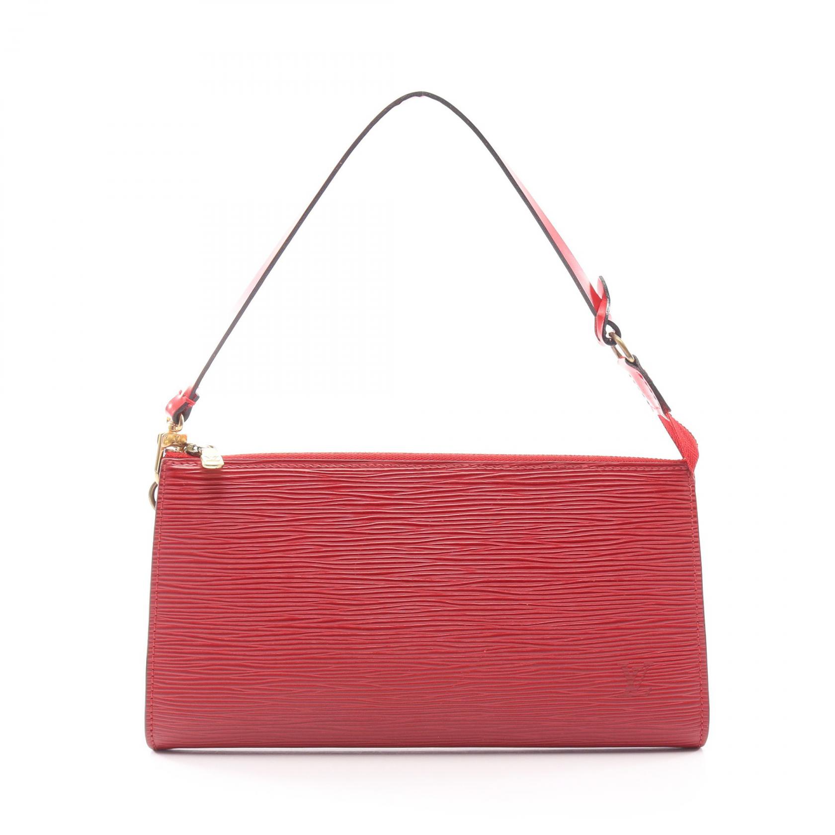 【10%OFFクーポン 7/26 9:59〆】 ルイ・ヴィトン LOUIS VUITTON ポシェットアクセソワール エピ カスティリアンレッド ハンドバッグ バッグ レザー レディース レッド系 M52947 【中古】｜Brandoff銀座