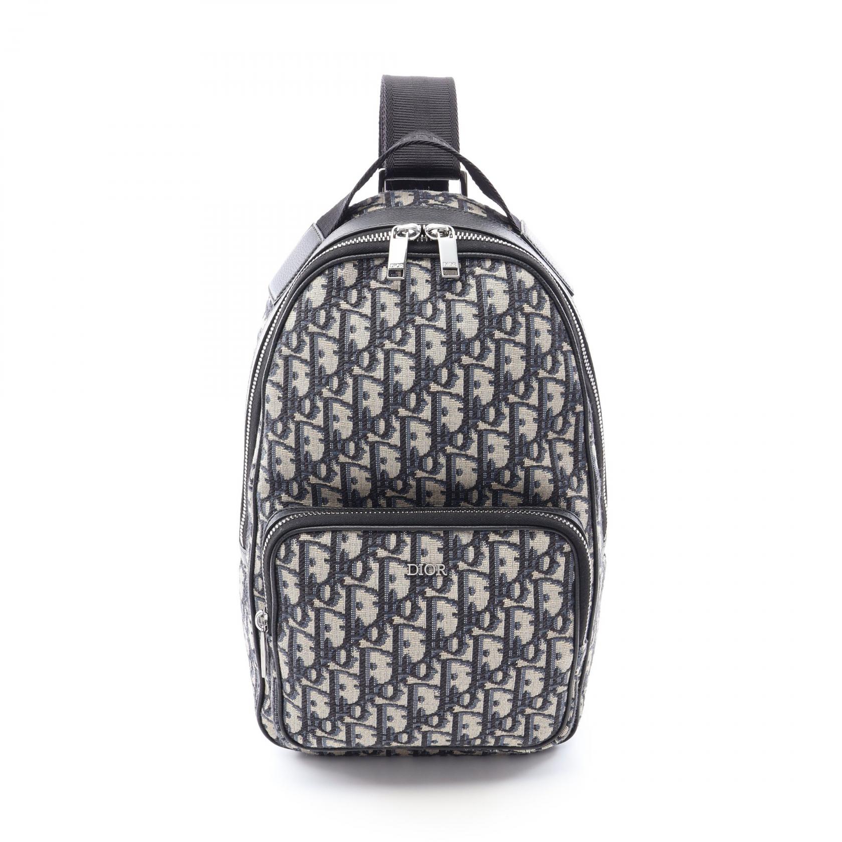 【10%OFFクーポン 7/26 9:59〆】 ディオール Dior Rider スリングバッグ オブリーク ウエストバッグ ボディバッグ バッグ キャンバス レザー メンズ ネイビー系 / ベージュ系 / ブラック系 【中古】｜Brandoff銀座
