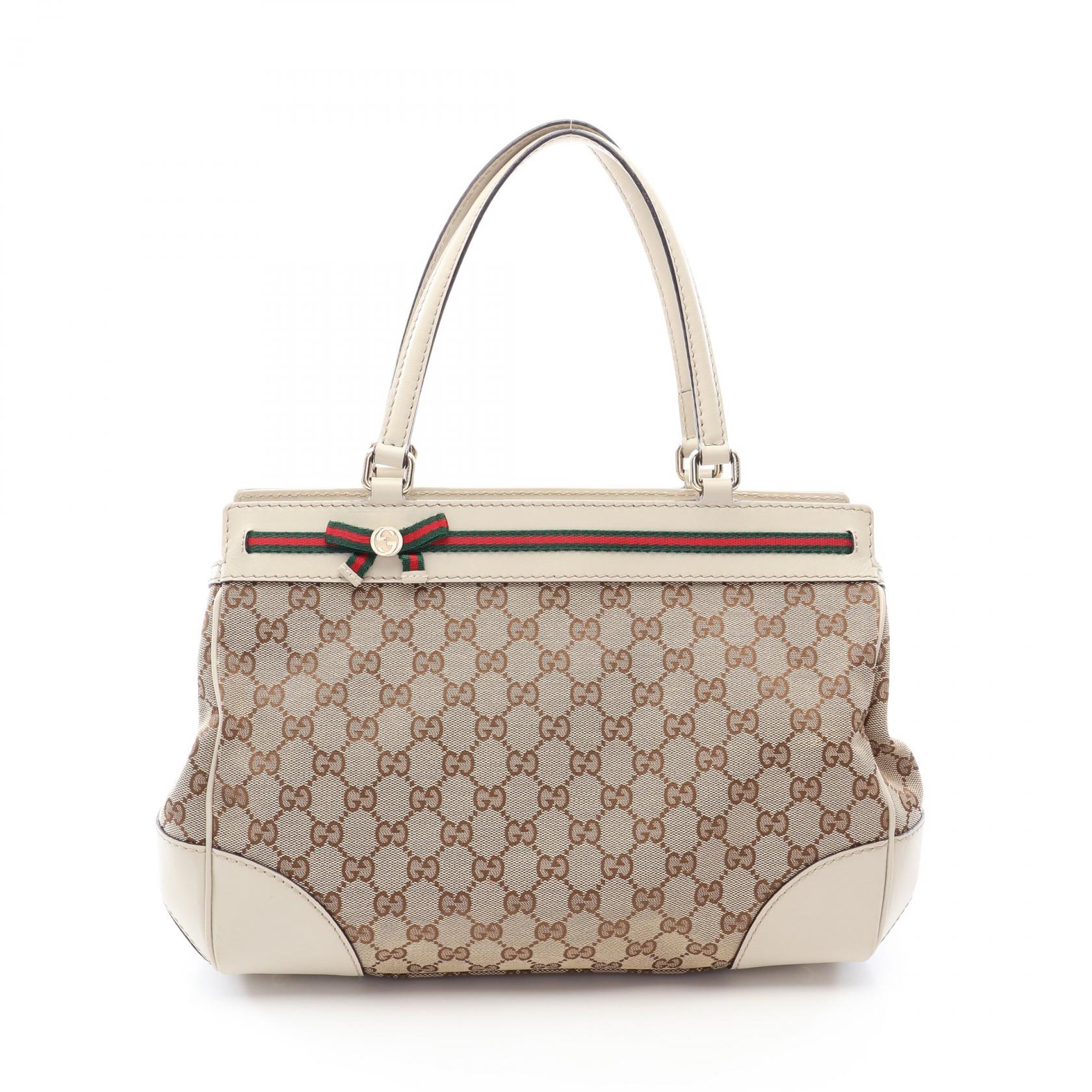 【10%OFFクーポン 7/26 9:59〆】 グッチ GUCCI メイフェア GGキャンバス シェリーライン トートバッグ バッグ キャンバス レザー レディース ベージュ系 / アイボリー系 / マルチカラー 257063 【中古】|Brandoff銀座