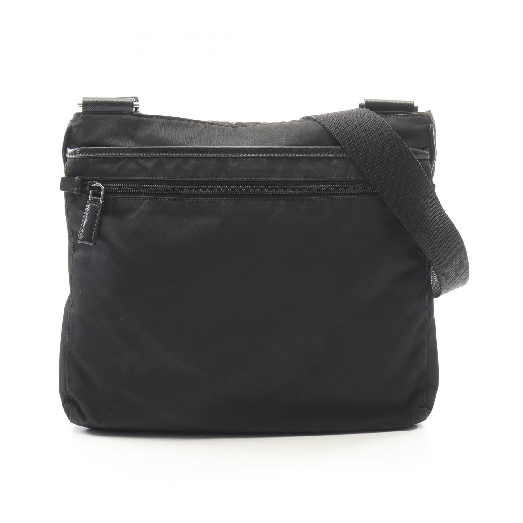 【10%OFFクーポン 7/26 9:59〆】 プラダ PRADA TESSUTO+SAFFIANO ショルダーバッグ バッグ ナイロン サフィアーノレザー レディース ブラック系 VA0251 【中古】|Brandoff銀座