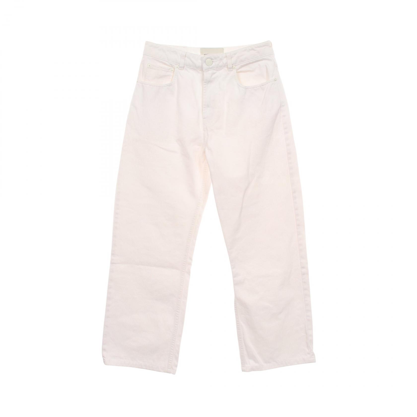 【10%OFFクーポン 7/26 9:59〆】 アミ AMI ワイドフィット デニムパンツ 衣料品 ボトムス コットン レディース ホワイト系 【中古】｜Brandoff銀座