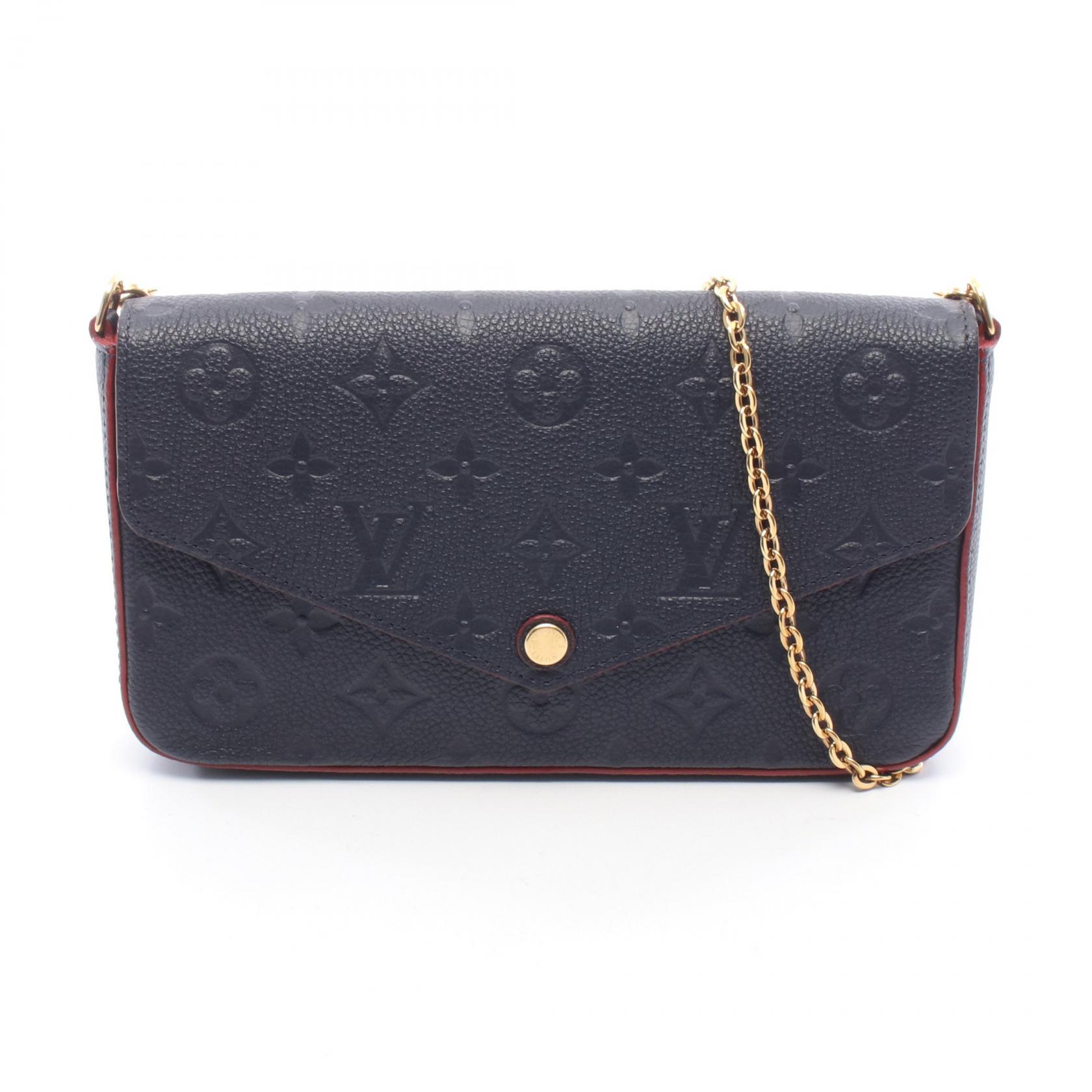 【10%OFFクーポン 7/26 9:59〆】 ルイ・ヴィトン LOUIS VUITTON ポシェット フェリシー モノグラム アンプラント マリーヌルージュ ショルダーバッグ バッグ レザー レディース ネイビー系 / レッド系 M64099 【中古】｜Brandoff銀座