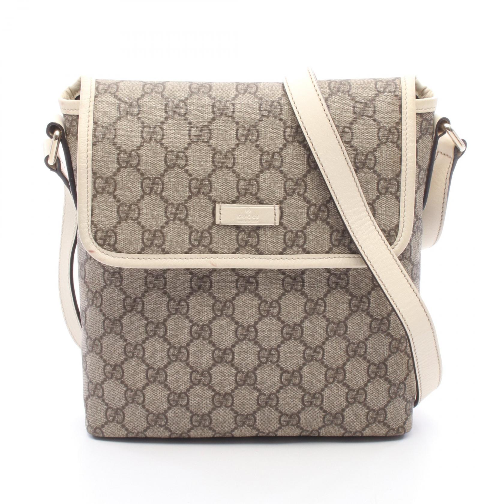 【10%OFFクーポン 7/26 9:59〆】 グッチ GUCCI GGスプリーム ショルダーバッグ バッグ PVCコーティングキャンバス レザー レディース ベージュ系 / ブラウン系 / アイボリー系 223666 【中古】｜Brandoff銀座