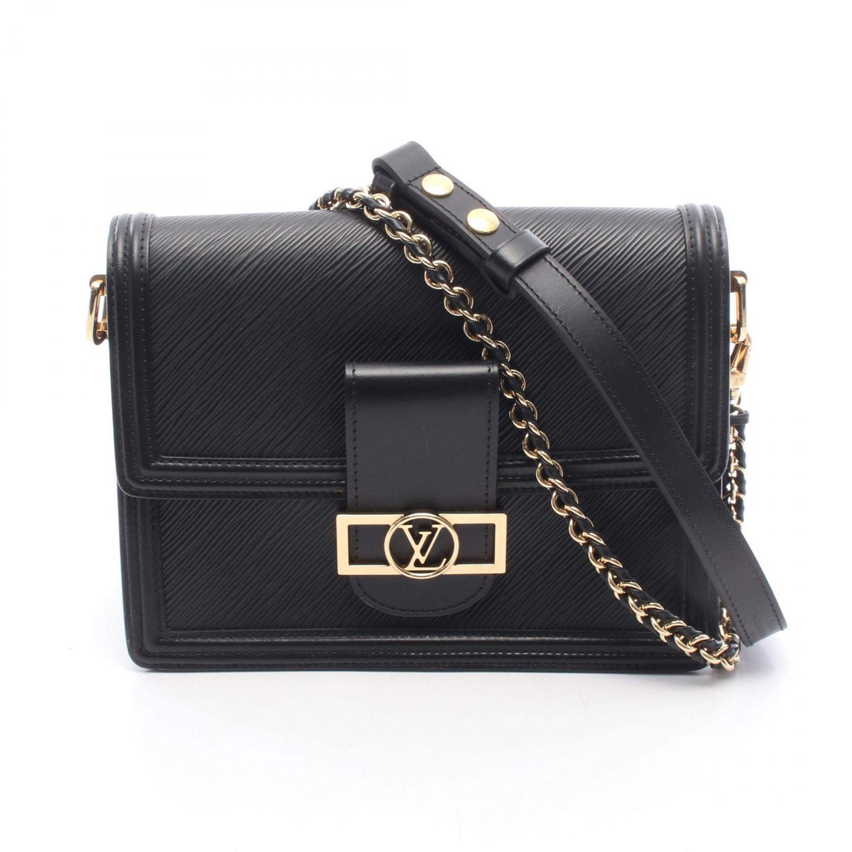 【10%OFFクーポン 7/26 9:59〆】 ルイ・ヴィトン LOUIS VUITTON ドーフィーヌ NV MM ショルダーバッグ バッグ レザー エピ レディース ブラック系 M56141 【中古】｜Brandoff銀座 165,000円