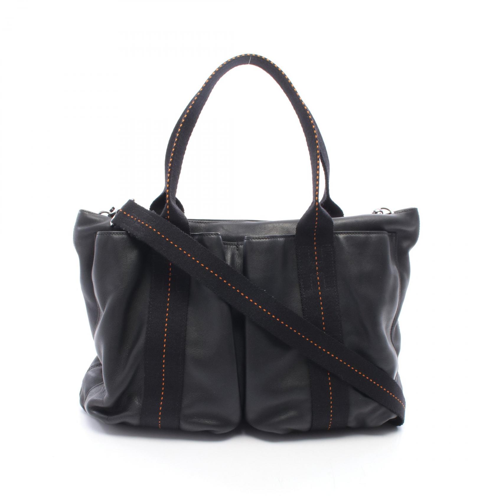 【10%OFFクーポン 7/26 9:59〆】 エルメス HERMES キャラバンホリゾンタルMM 2WAY ハンドバッグ バッグ レザー ヴォーデルマ レディース ブラック系 【中古】|Brandoff銀座