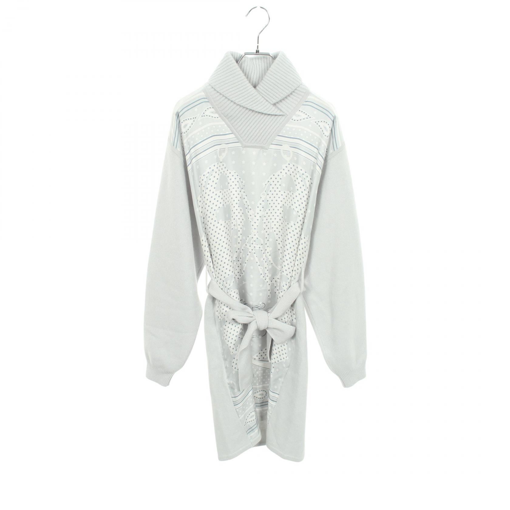 エルメス HERMES BRIDES de GALA ニット切替 ワンピース 衣料品 トップス シルク ウール シルク レディース ブルー系 【中古】｜Brandoff銀座 90,750円