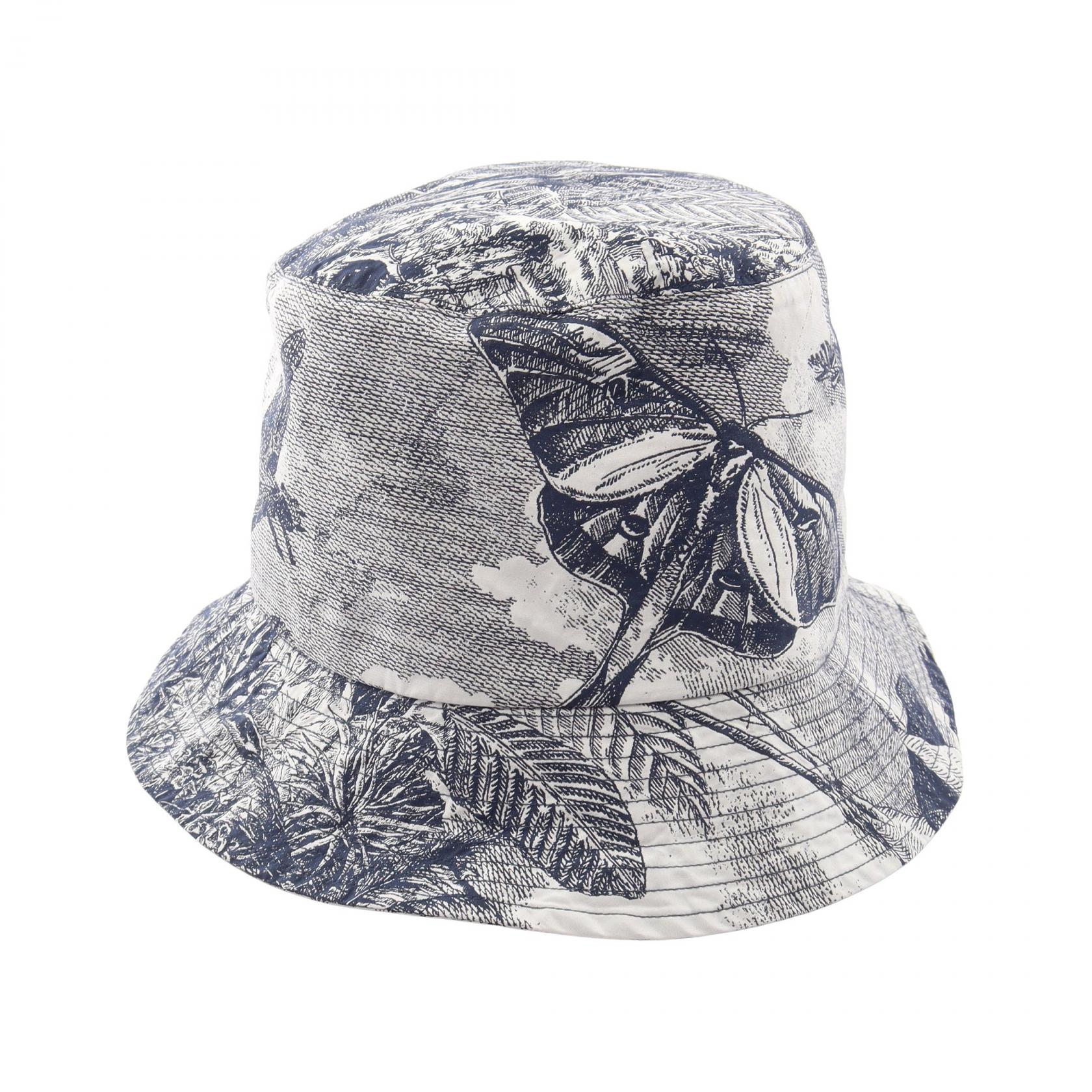 【10%OFFクーポン 7/26 9:59〆】 ディオール Dior Toile de Jouy トワル ドゥ ジュイ バケット ハット 帽子 ポリエステル レディース ホワイト系 / ネイビー系 【中古】|Brandoff銀座