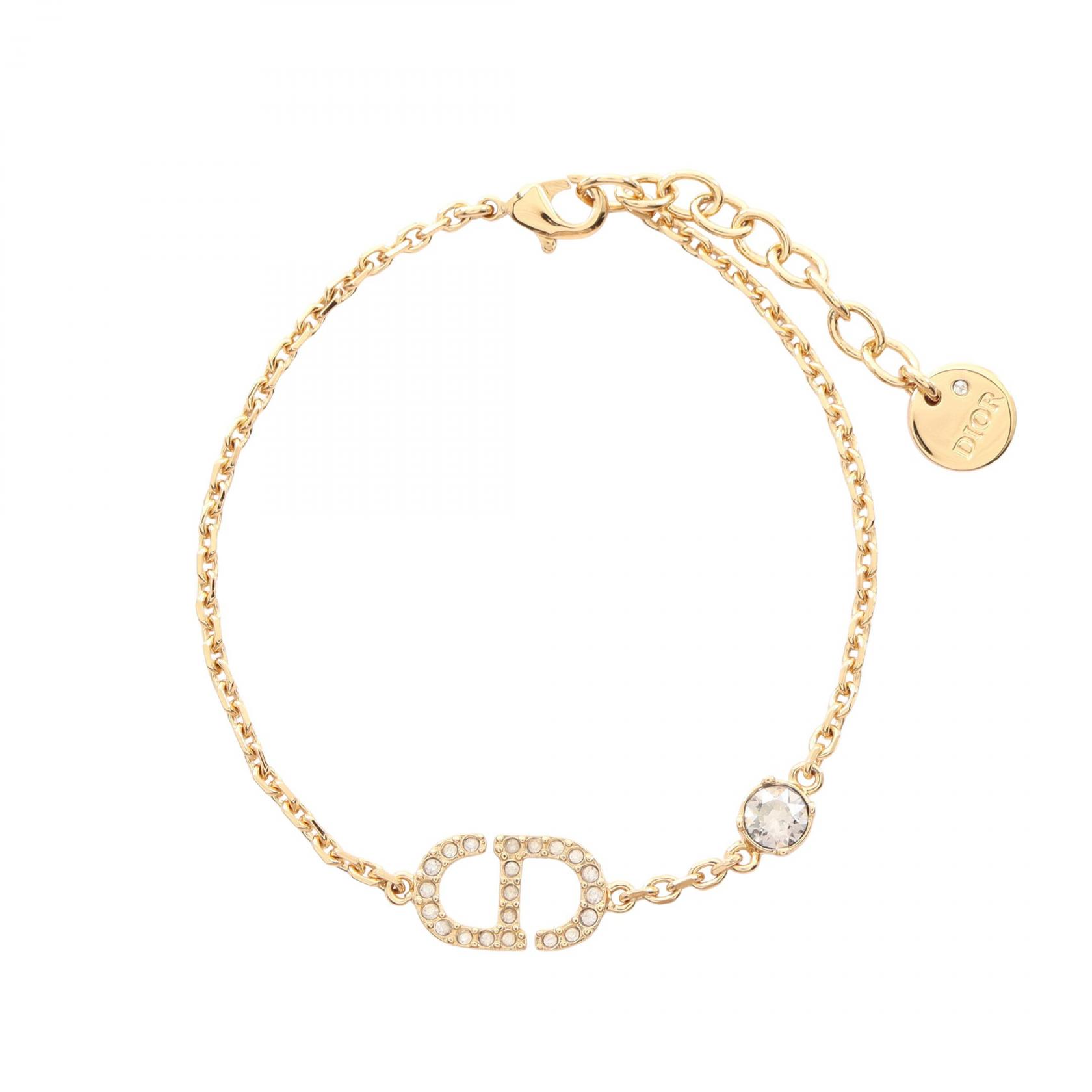 ディオール Dior CDロゴ ブレスレット アクセサリー GP（ゴールドメッキ） ラインストーン レディース ゴールド系 / クリア系 【中古】｜Brandoff銀座