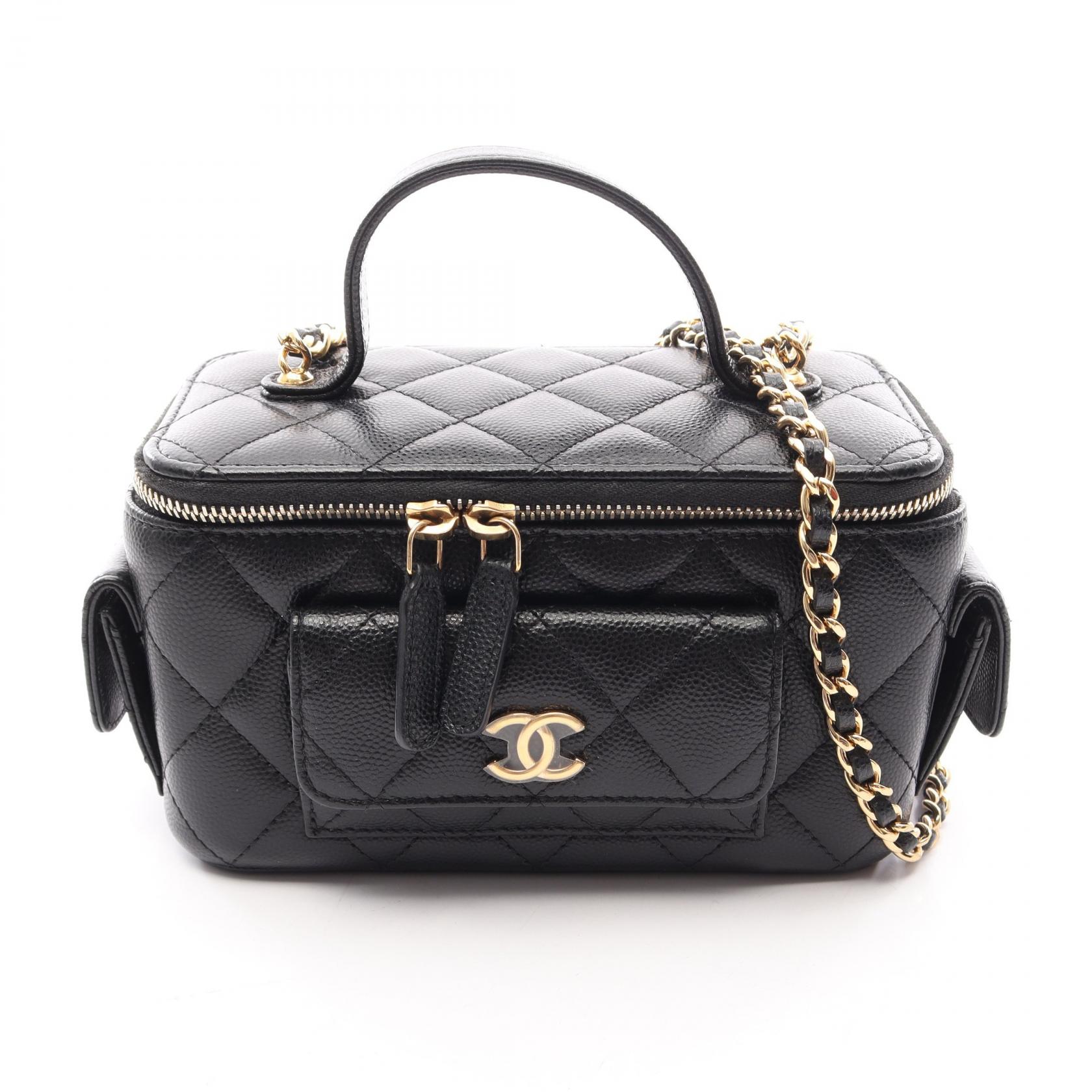 【10%OFFクーポン 7/26 9:59〆】 シャネル CHANEL マトラッセ バニティバッグ 2WAY ショルダーバッグ バッグ キャビアスキン(グレインドカーフ) レディース ブラック系 AP3017 【中古】|Brandoff銀座