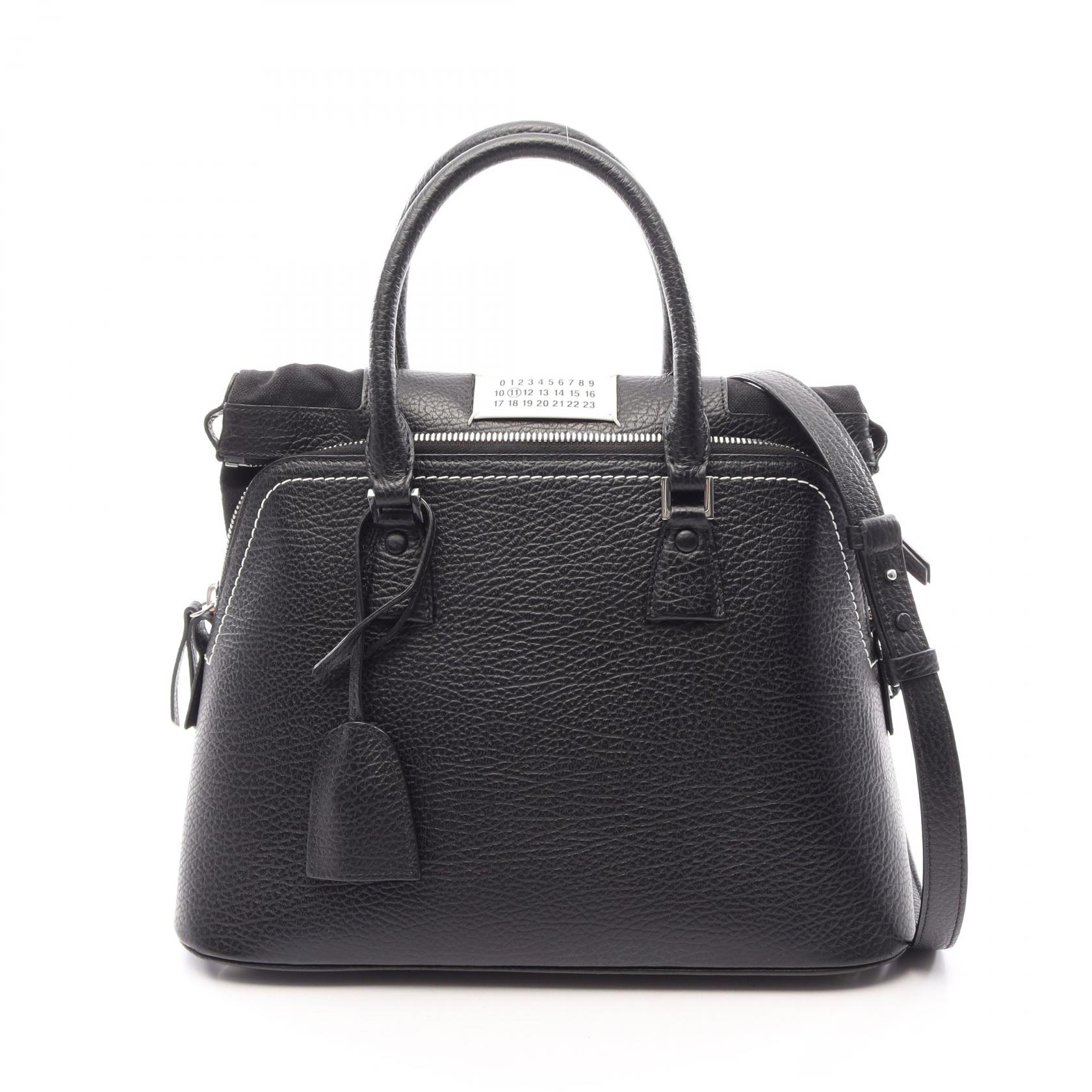 メゾンマルジェラ11 Maison Margiela 11 5AC ミディアム 2WAY ハンドバッグ バッグ レザー レディース ブラック系 S56WG0093 【中古】｜Brandoff銀座
