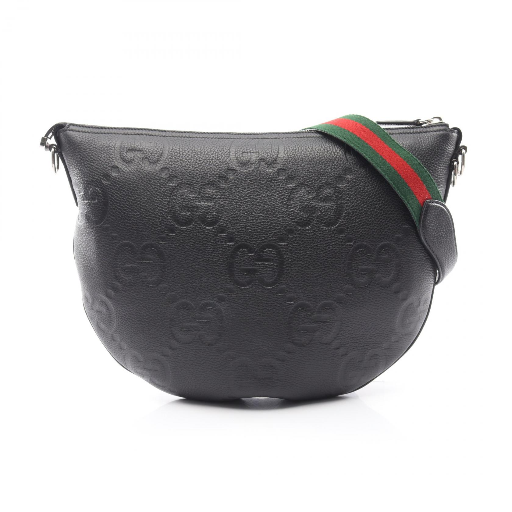 グッチ GUCCI ジャンボGG B シェリーライン ショルダーバッグ バッグ レザー レディース ブラック系 801887 【中古】｜Brandoff銀座