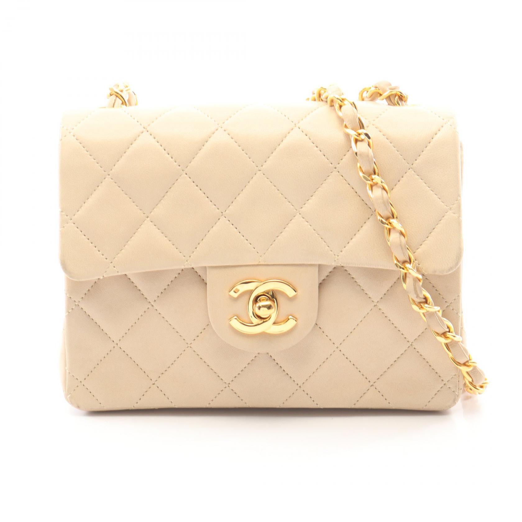 シャネル CHANEL ミニマトラッセ ショルダーバッグ バッグ ラムスキン（羊革） レディース ベージュ系 【中古】｜Brandoff銀座